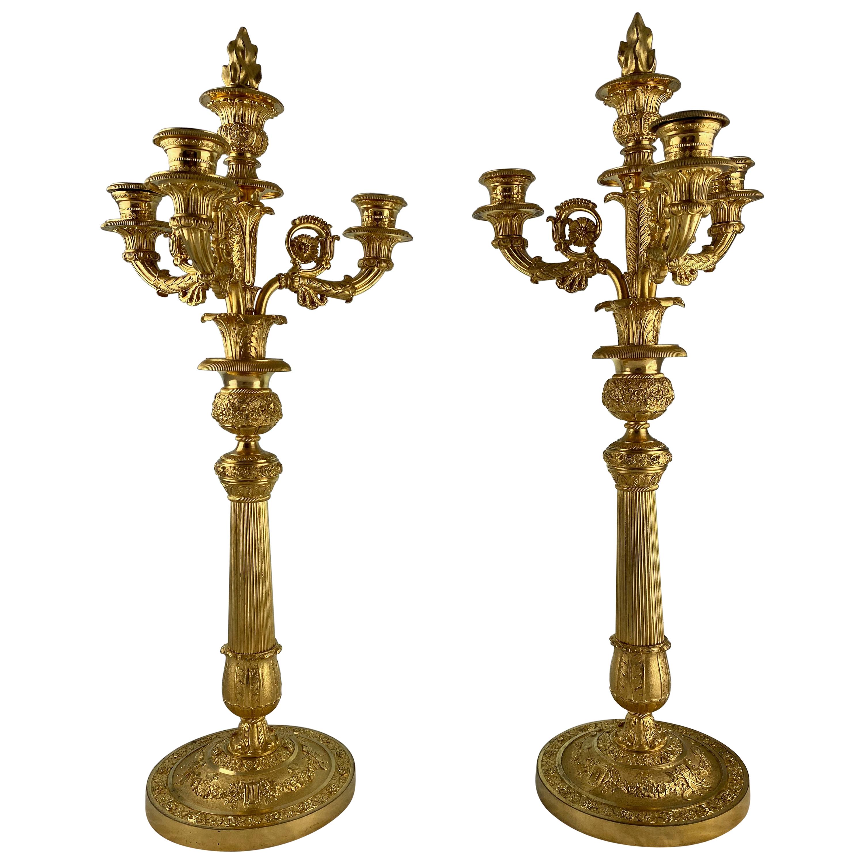 Pair of French Empire Candelabra, 1820