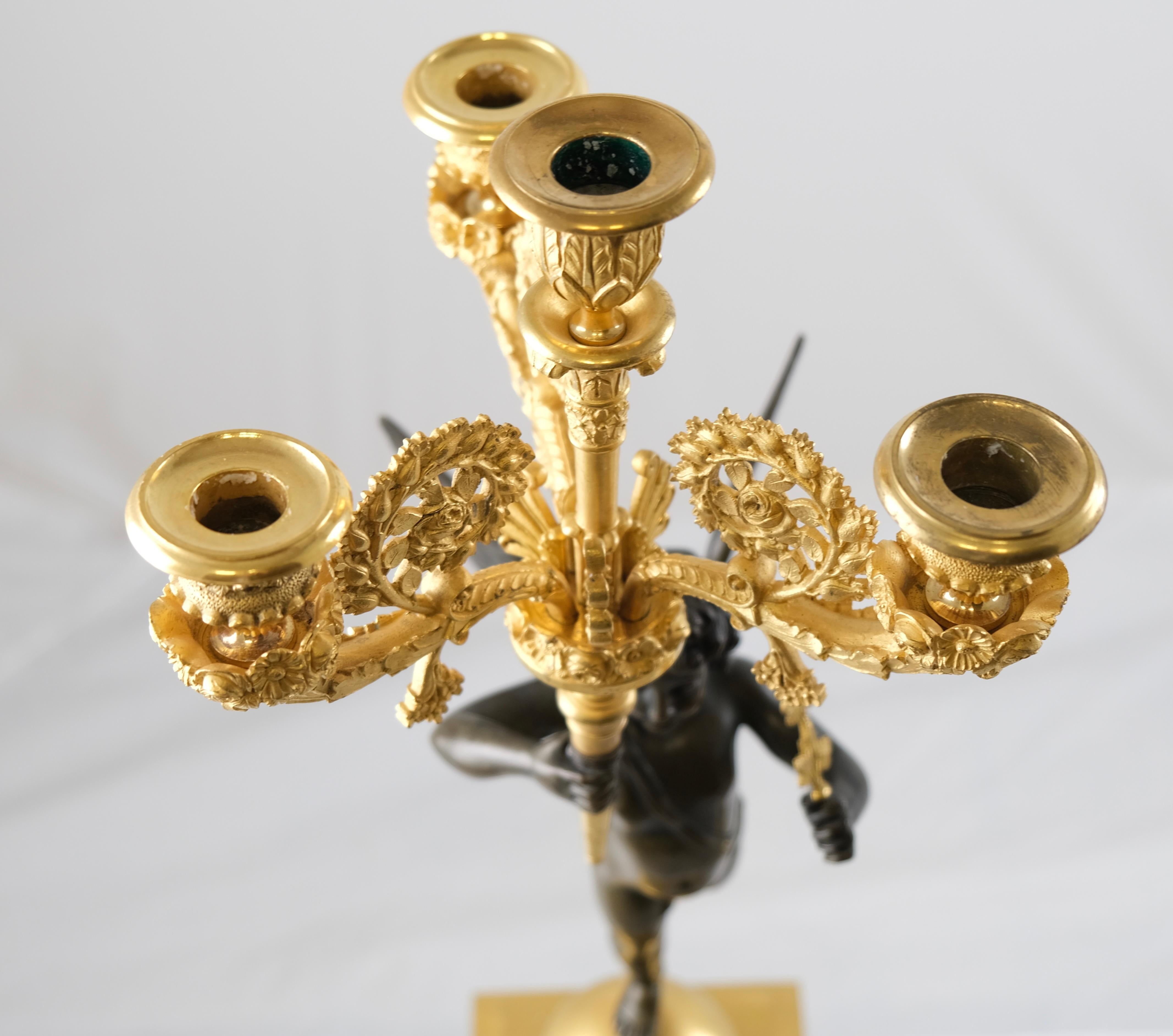 Pair of French Empire Candelabra, ca 1820 For Sale 8