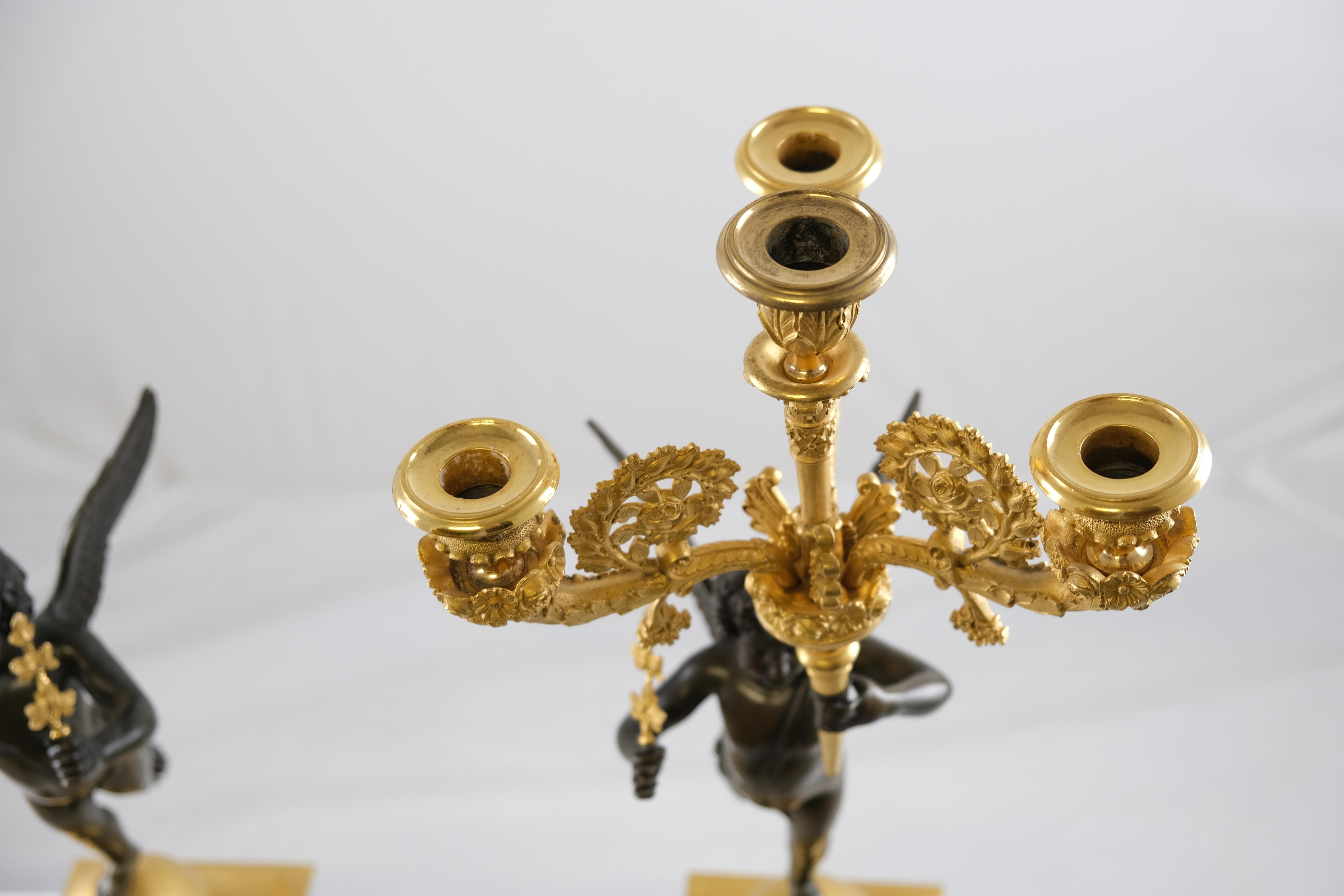 Pair of French Empire Candelabra, ca 1820 For Sale 9