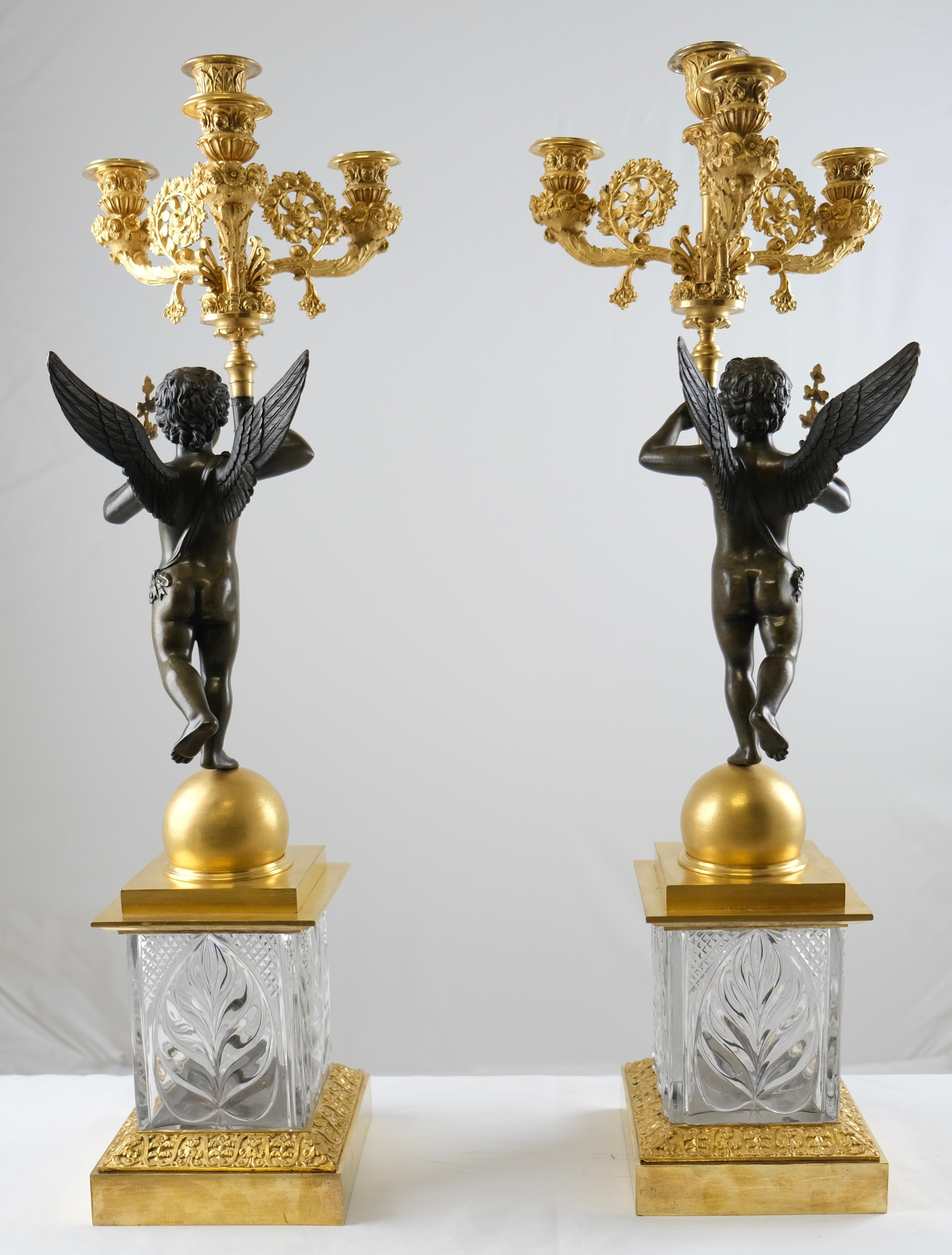 Pair of French Empire Candelabra, ca 1820 For Sale 12