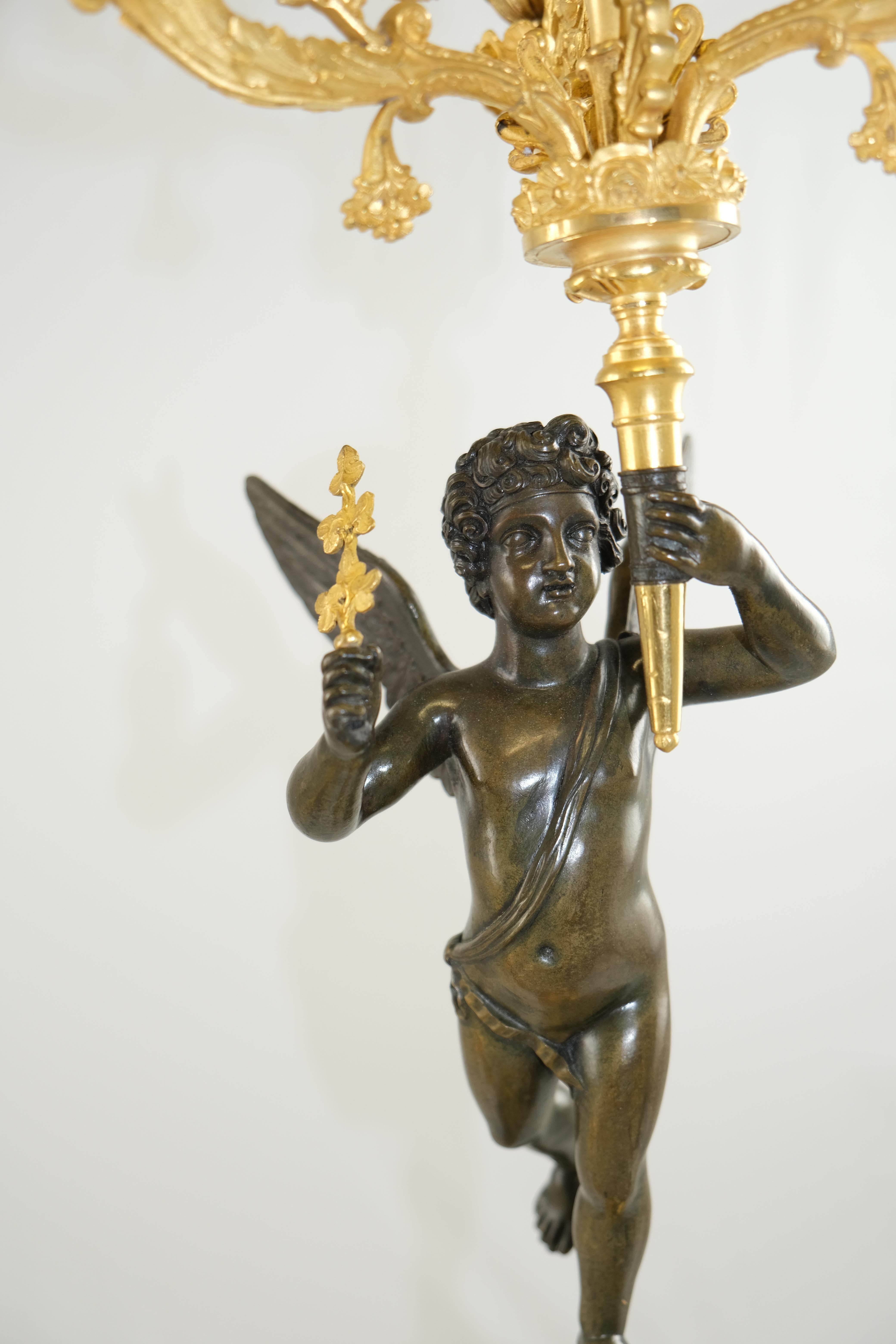 Pair of French Empire Candelabra, ca 1820 In Good Condition For Sale In Stockholm, SE