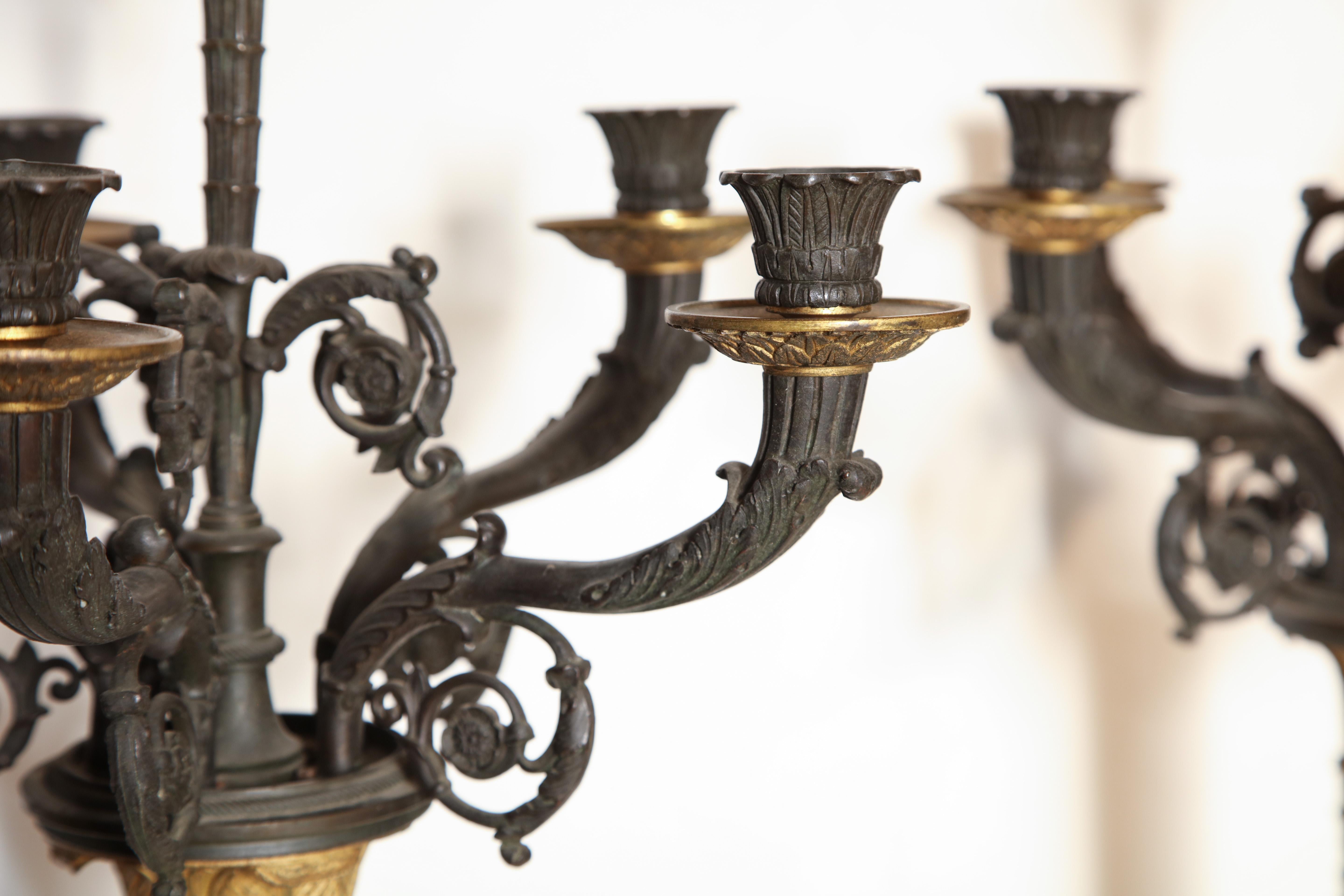 Early 19th Century Pair of French Empire Candelabra