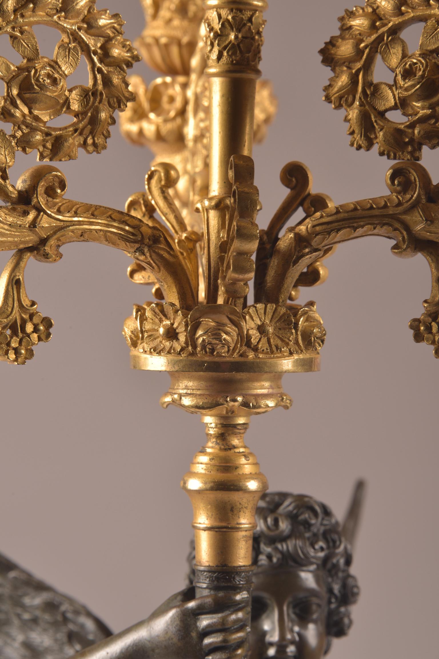 Pair of French Empire Candelabras with Putti, Superb Ormolu Candleholders, 1810  im Angebot 12