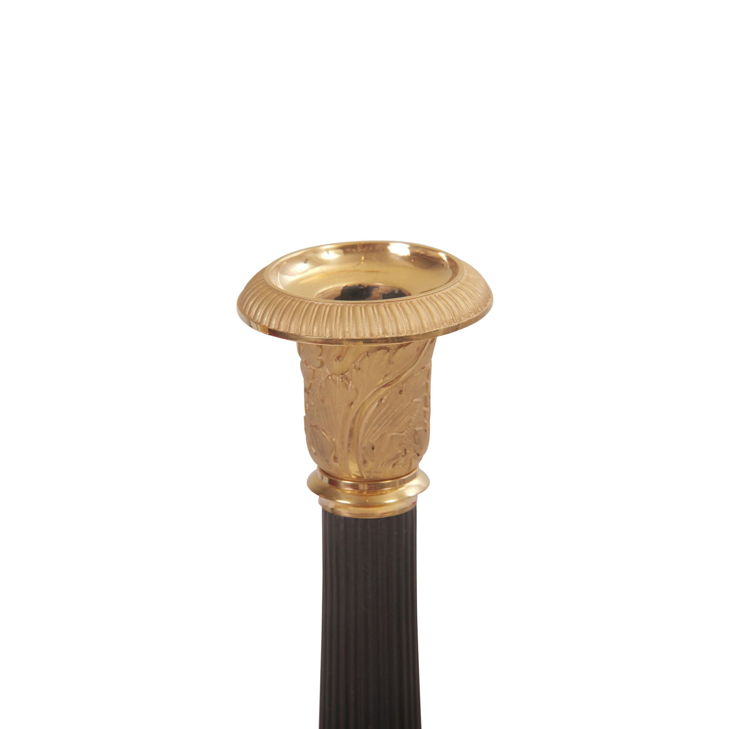 Stile impero Coppia di candelabri impero francesi bronzo 1810 in vendita