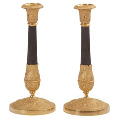Pair of French Empire Candlesticks Bronze 1810
