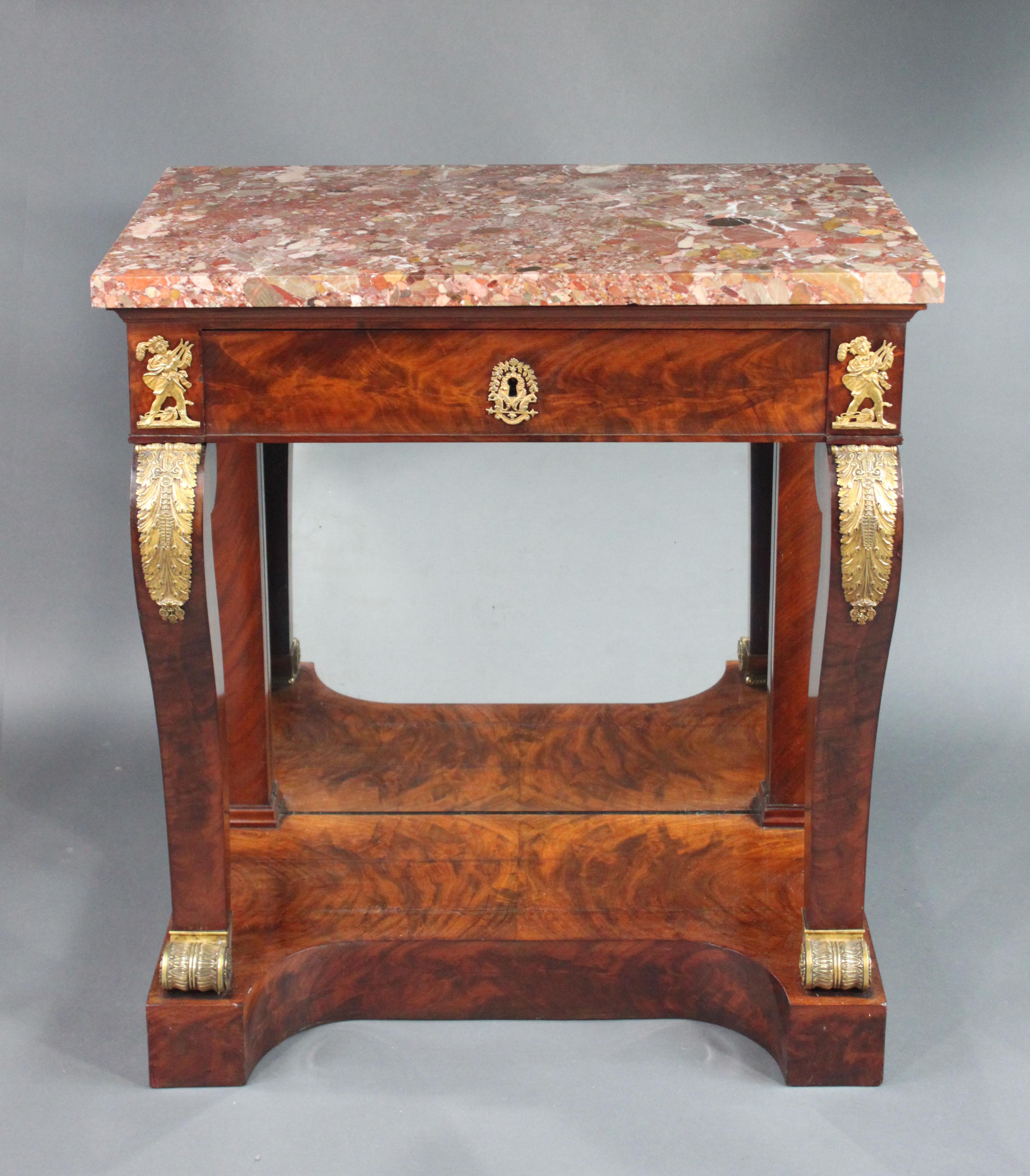 Early 19th Century Pair of French Empire Console Tables For Sale