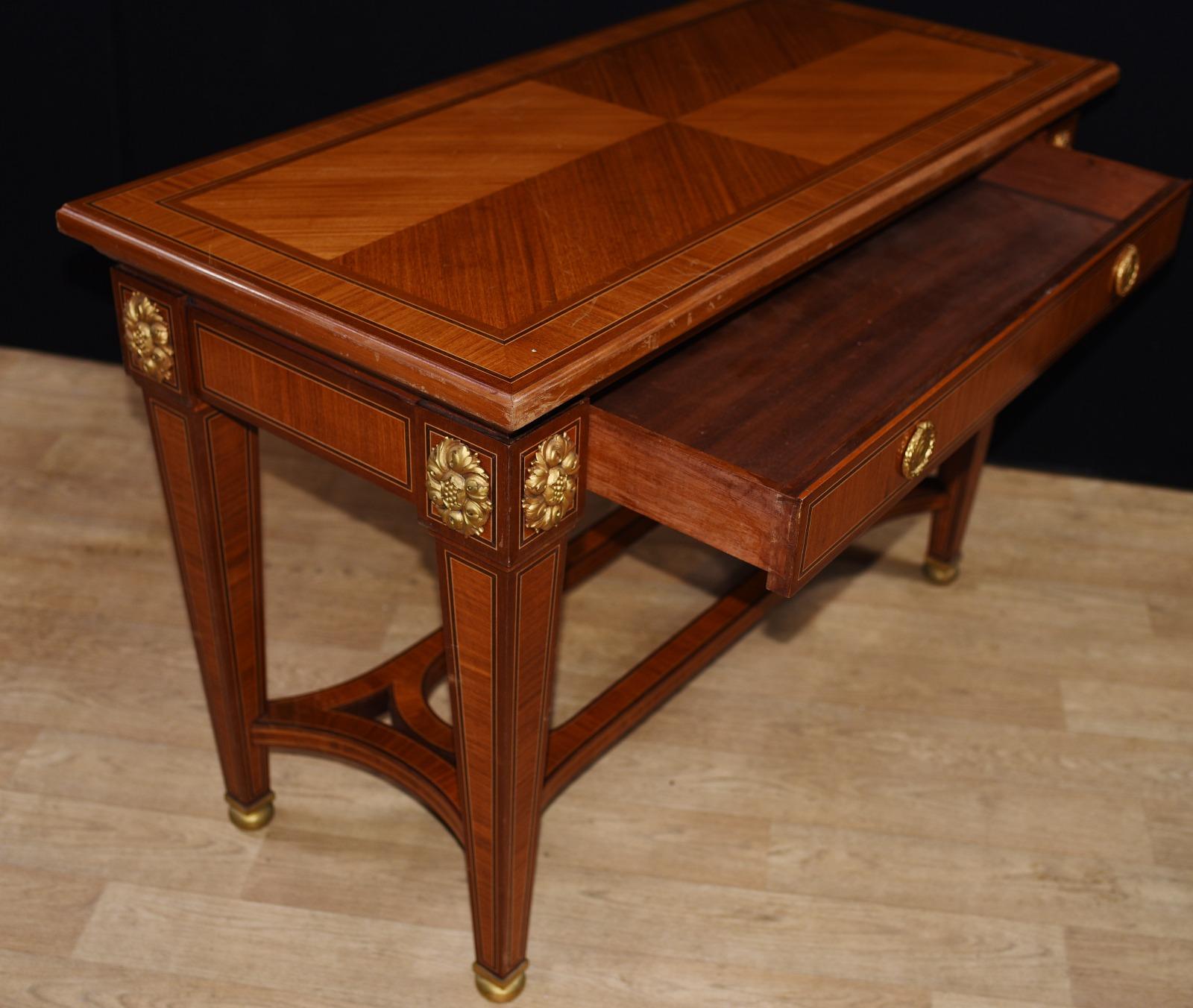 Wood Pair of French Empire Console Tables