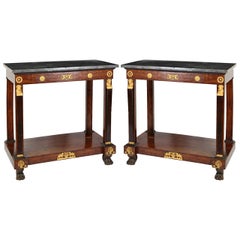 Pair of French Empire Consoles Tables, 1815