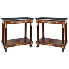Pair of French Empire Consoles Tables, 1815