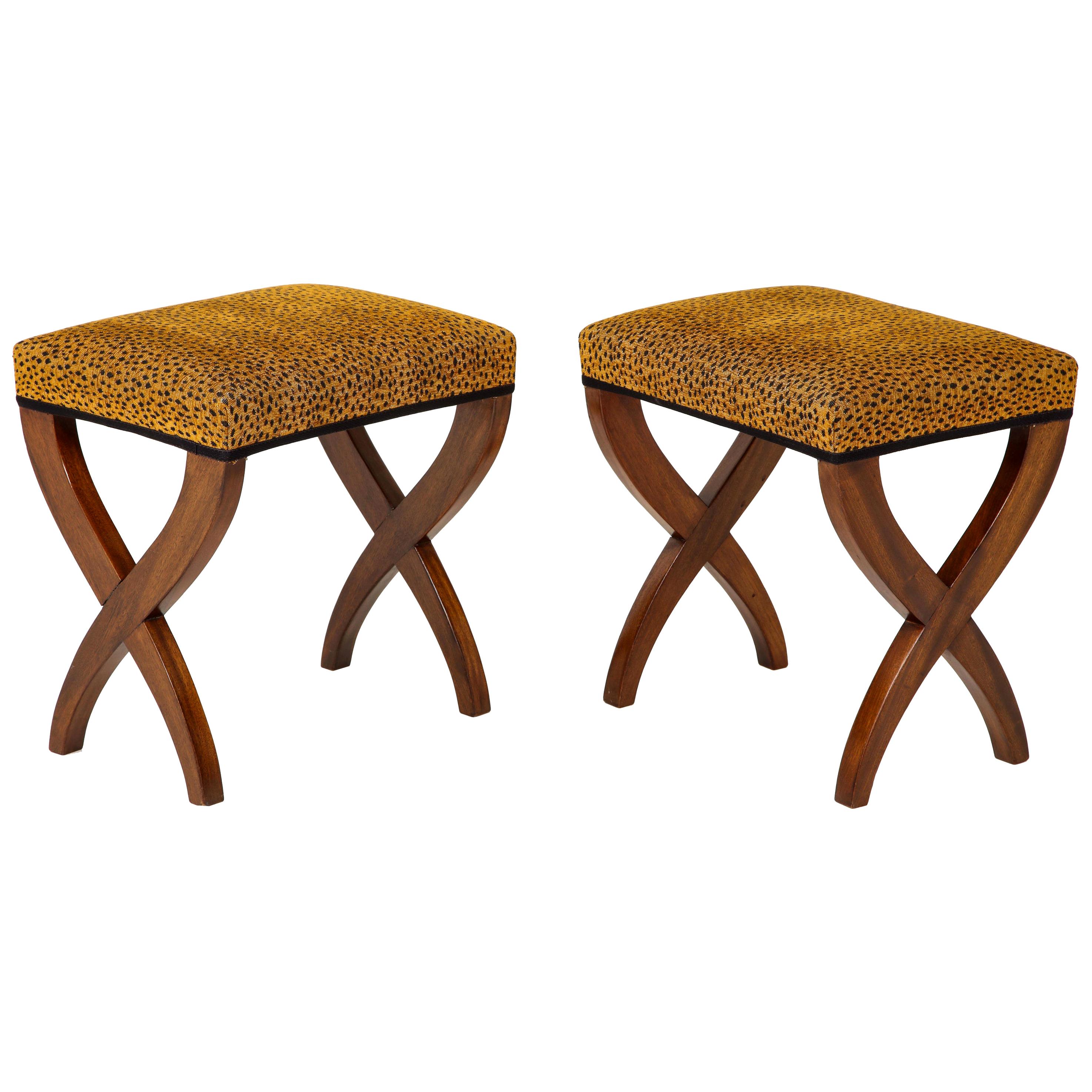 Pair of French Empire Curule Benches