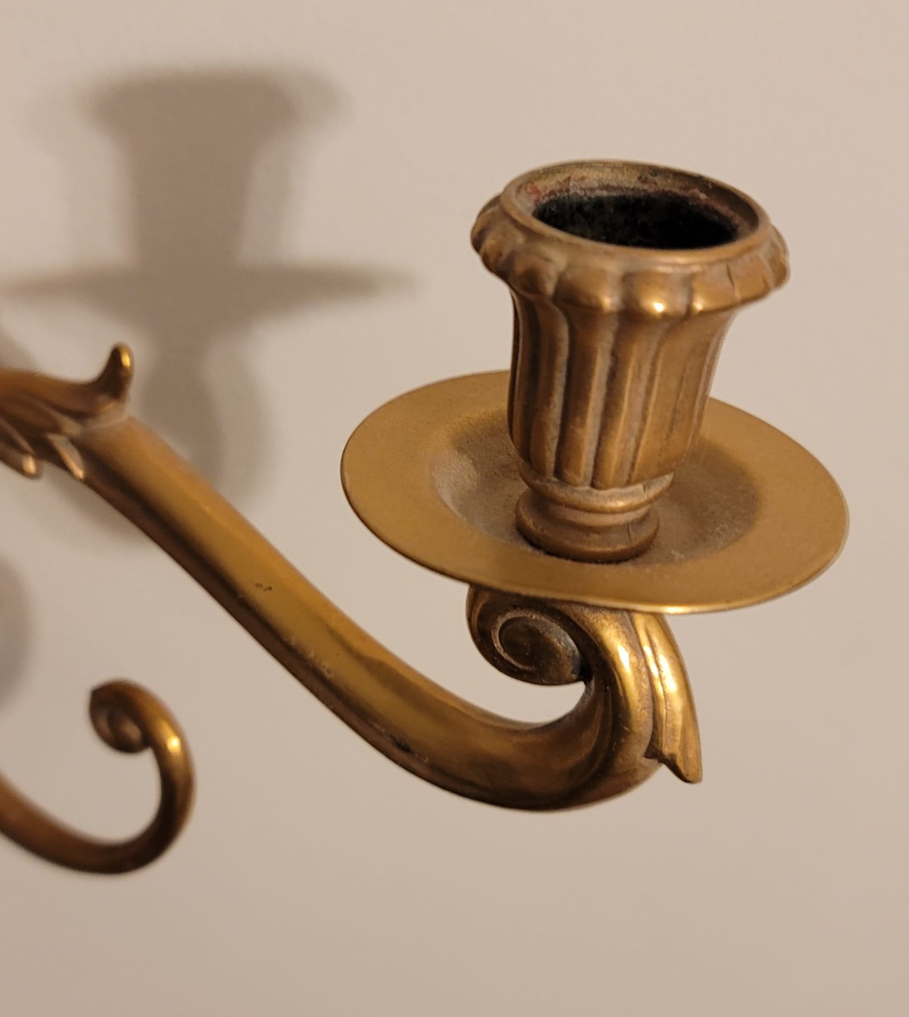 Pair of French Empire Ebonized Parcel Gilt Bronze Candle Sconces For Sale 2