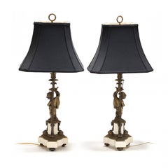 Pair of French Empire Figural Table Lamps