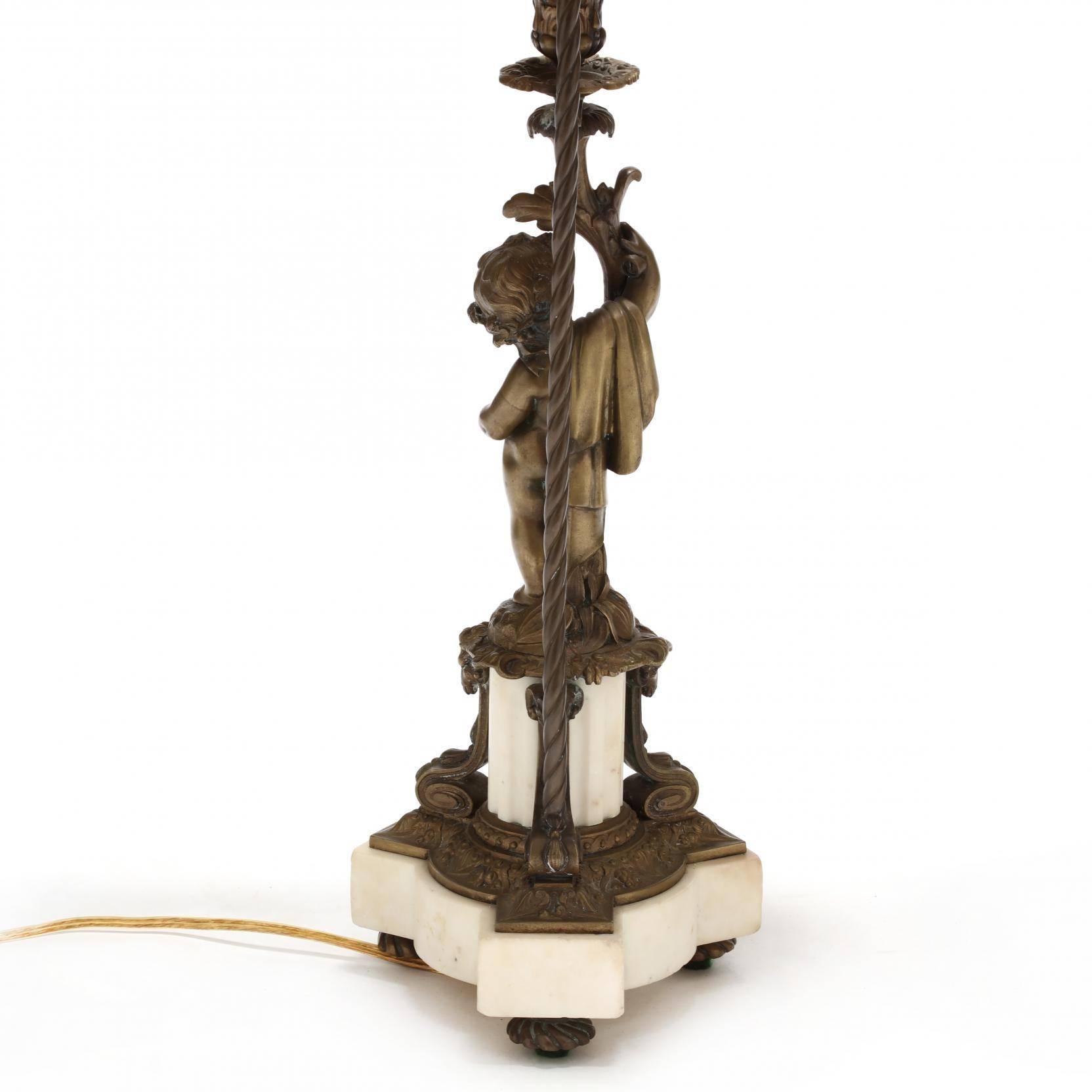 Gilt Pair of French Empire Figural Table Lamps