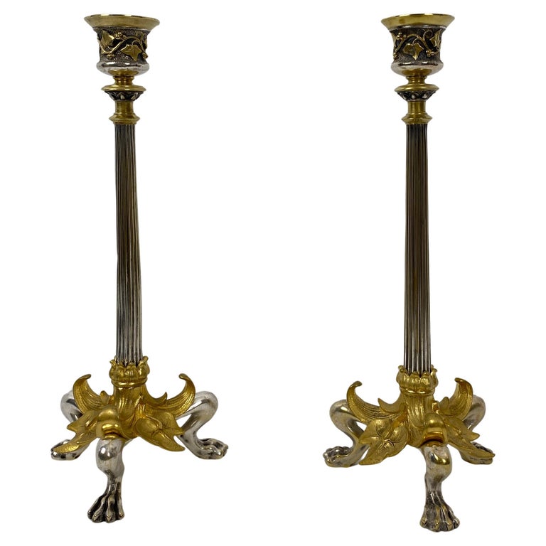 Paire De Chandeliers En Bronze 0. Lelièvre Et Susse Frère