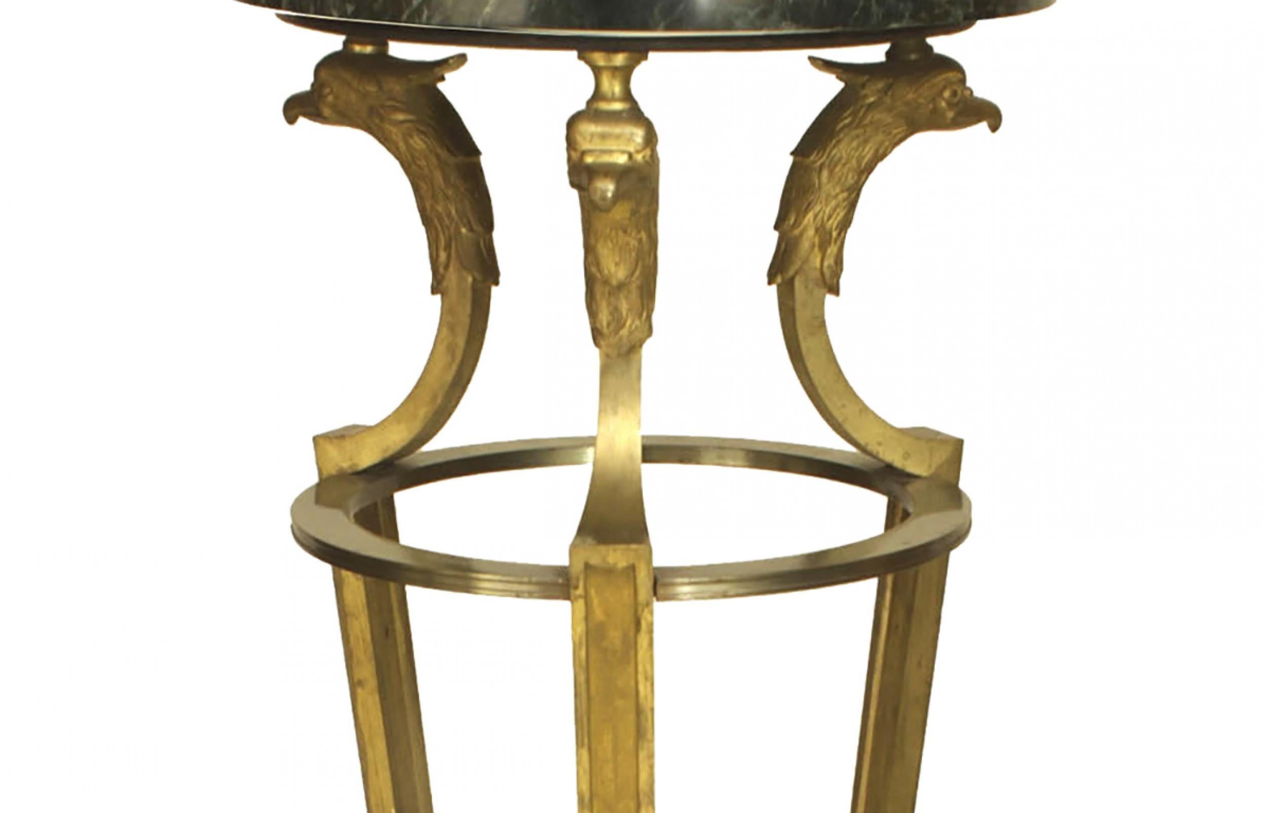 Pair of French Empire Gilt Bronze Pedestals For Sale 1