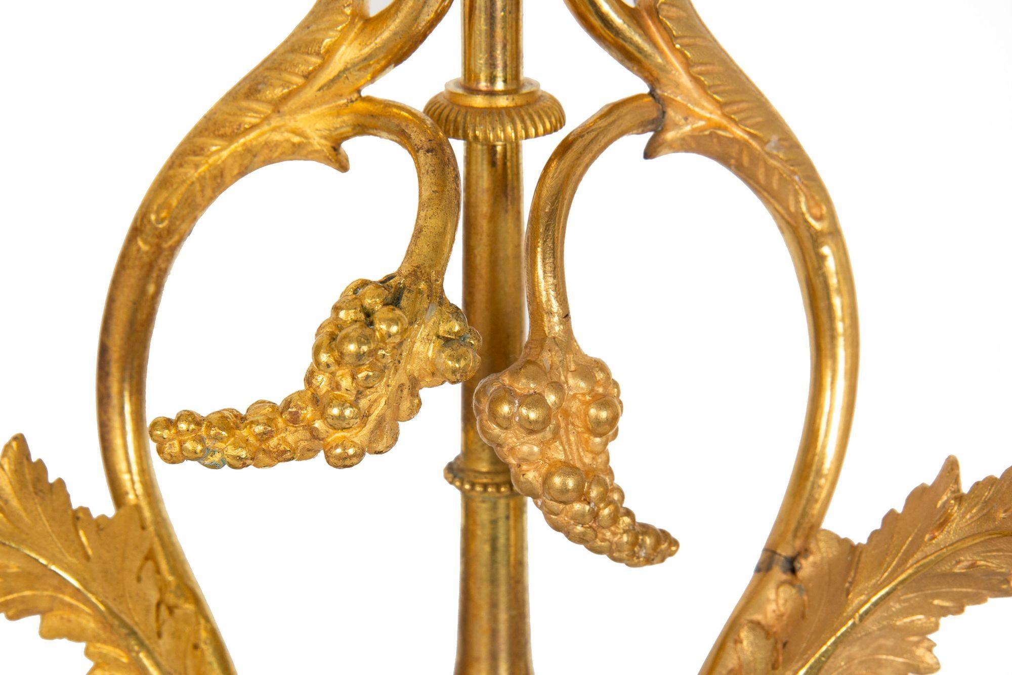 Pair of French Empire Gilt Patinated Bronze Three-Light Candelabra ca. 1815 For Sale 15