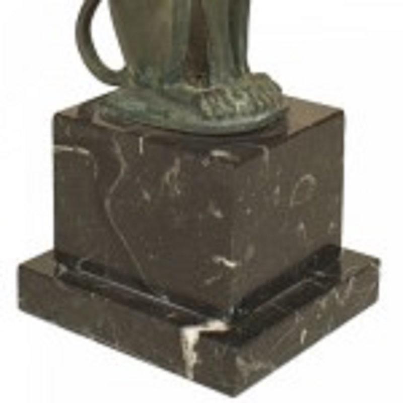 19th Century Pair of French Empire Green Patinated Spinxes For Sale