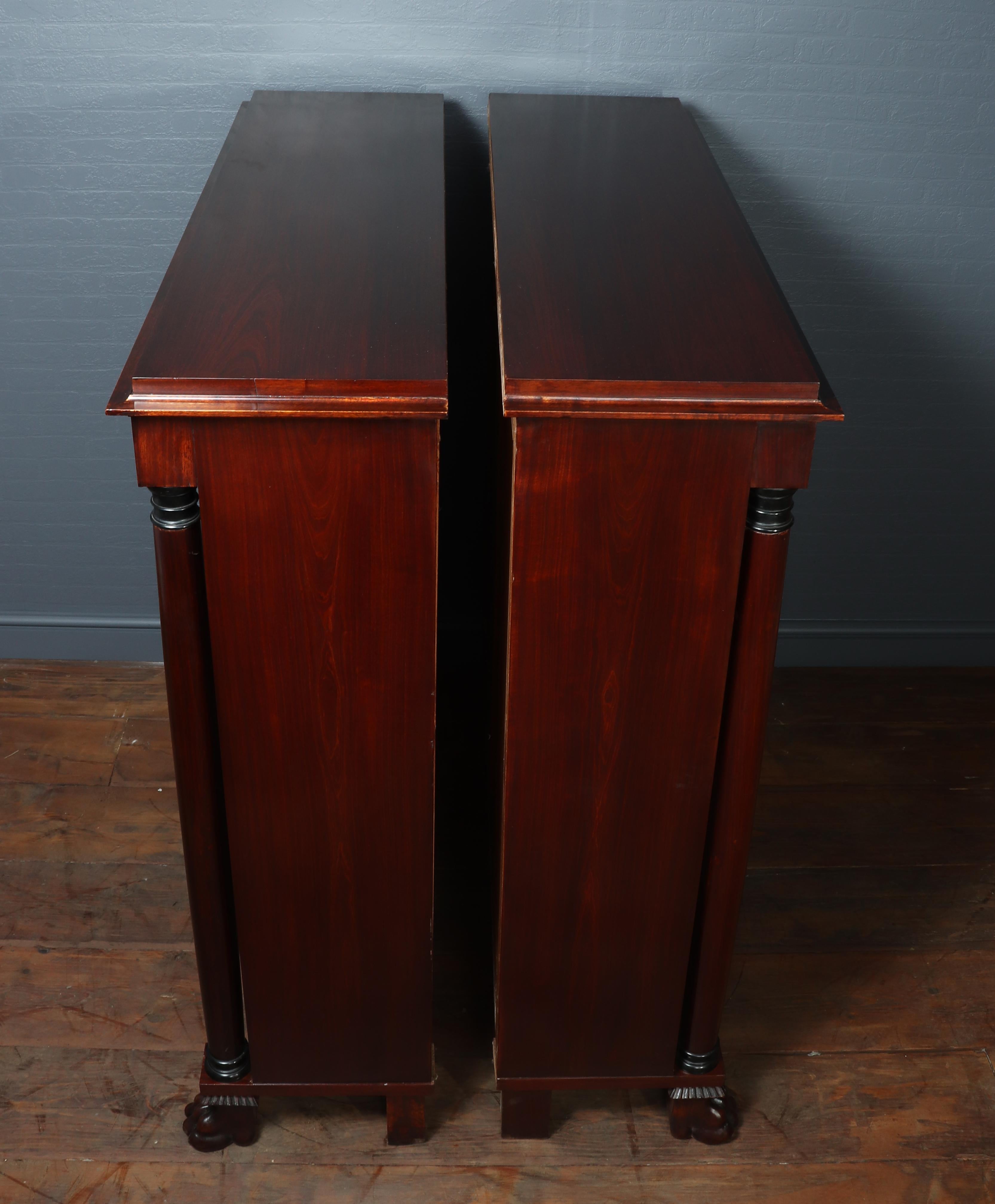 Pair of French Empire Mahogany Open Bookcases, circa 1880 For Sale 5