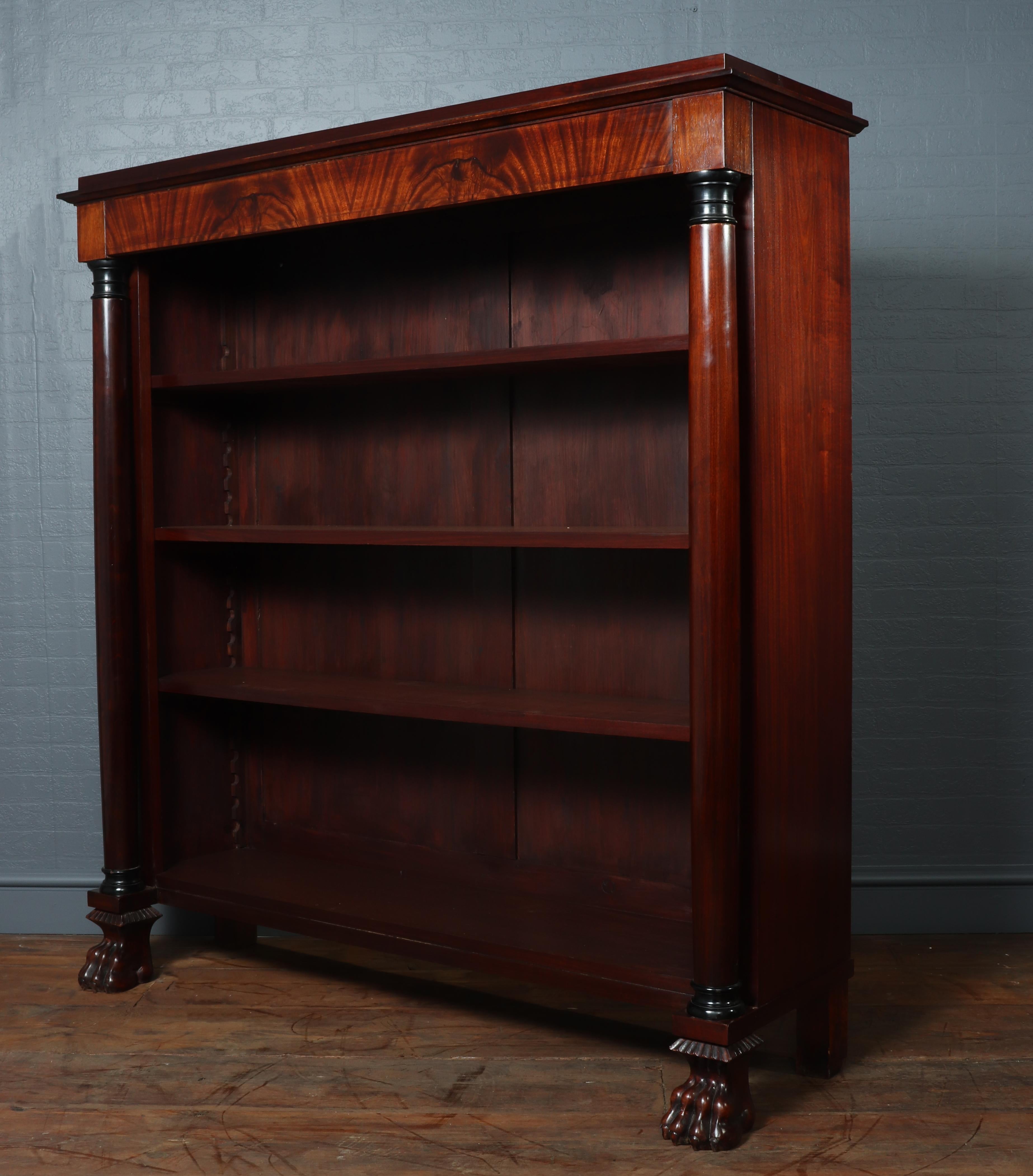 Pair of French Empire Mahogany Open Bookcases, circa 1880 For Sale 8