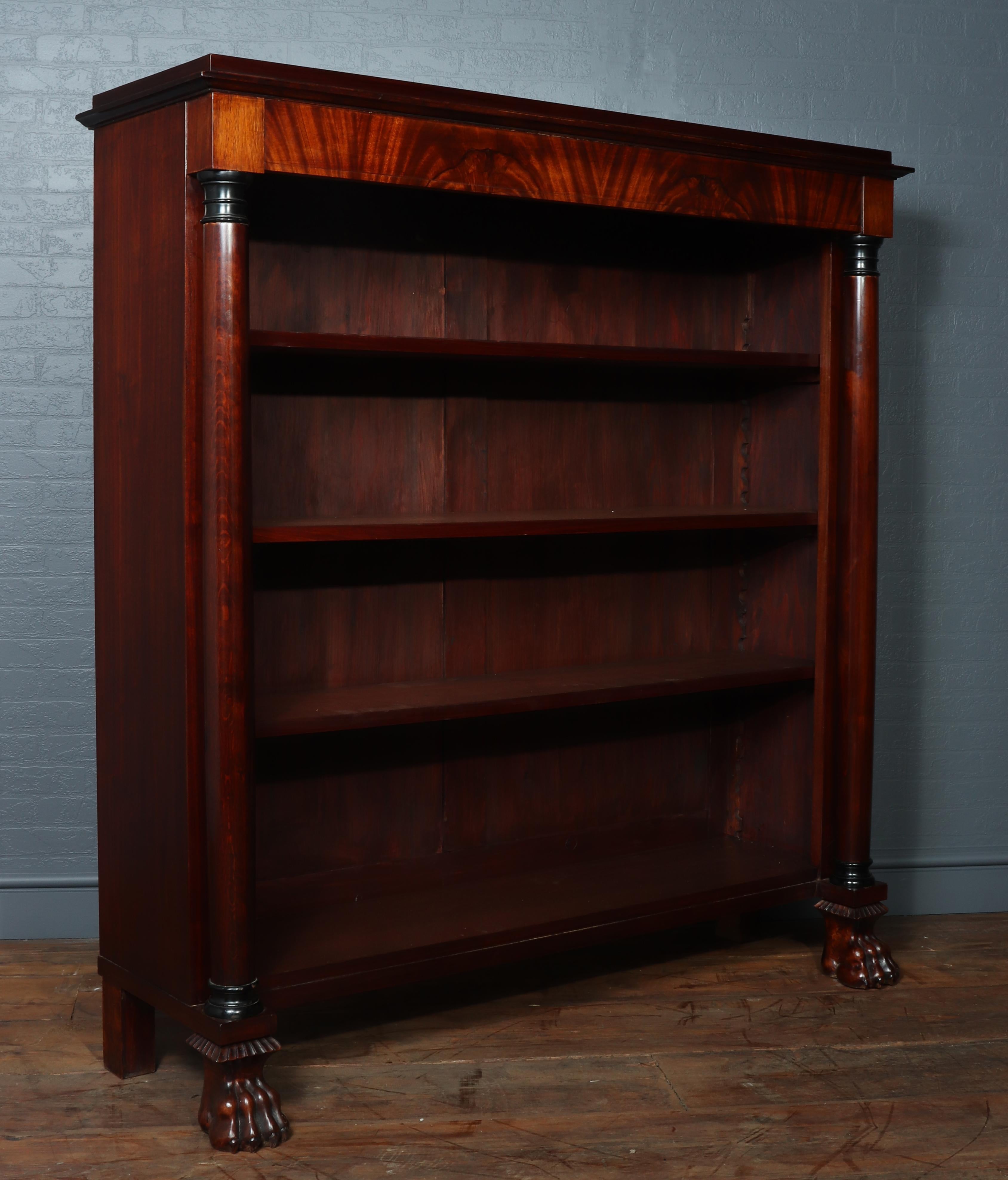 Pair of French Empire Mahogany Open Bookcases, circa 1880 For Sale 9