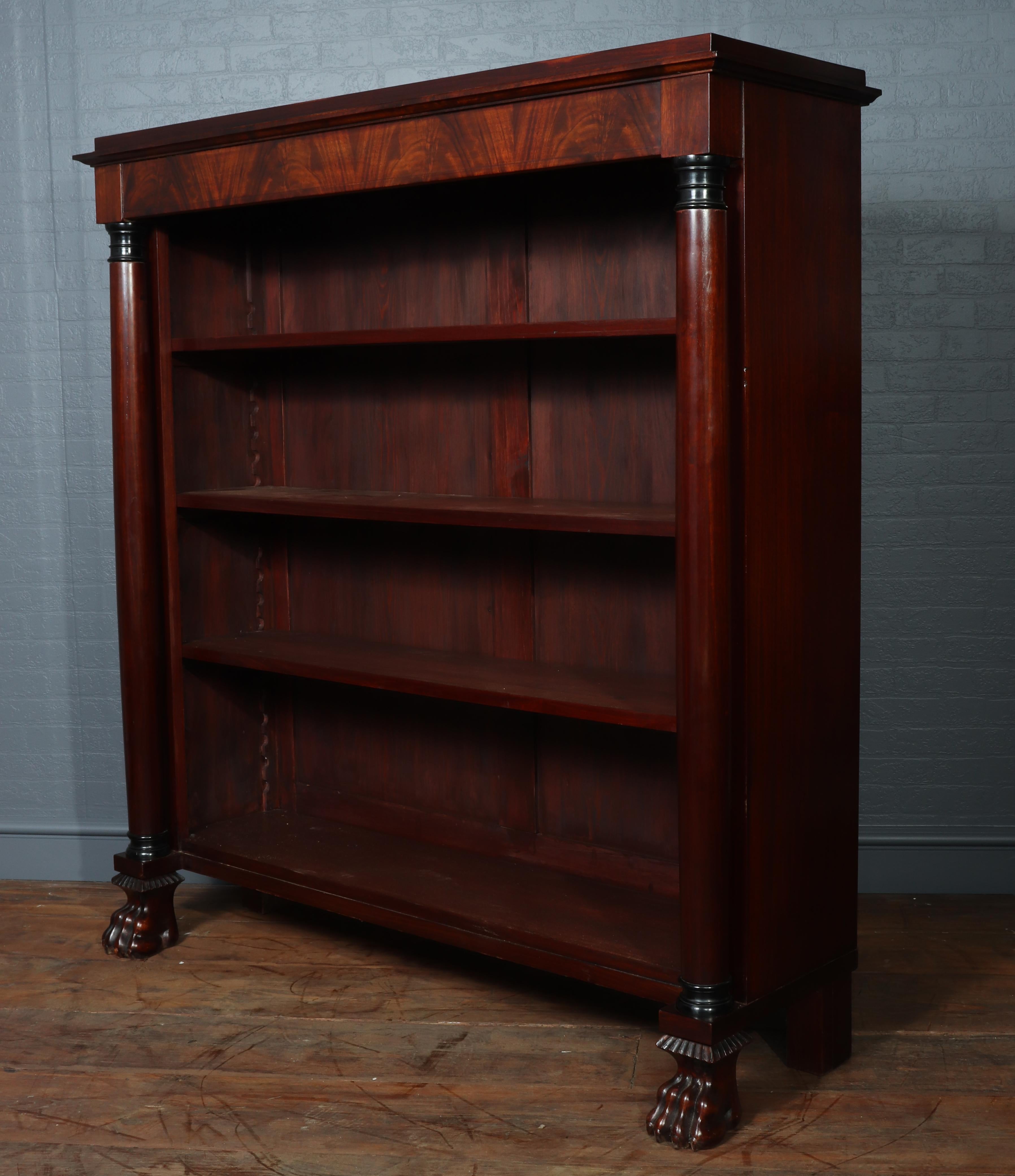 Pair of French Empire Mahogany Open Bookcases, circa 1880 For Sale 12