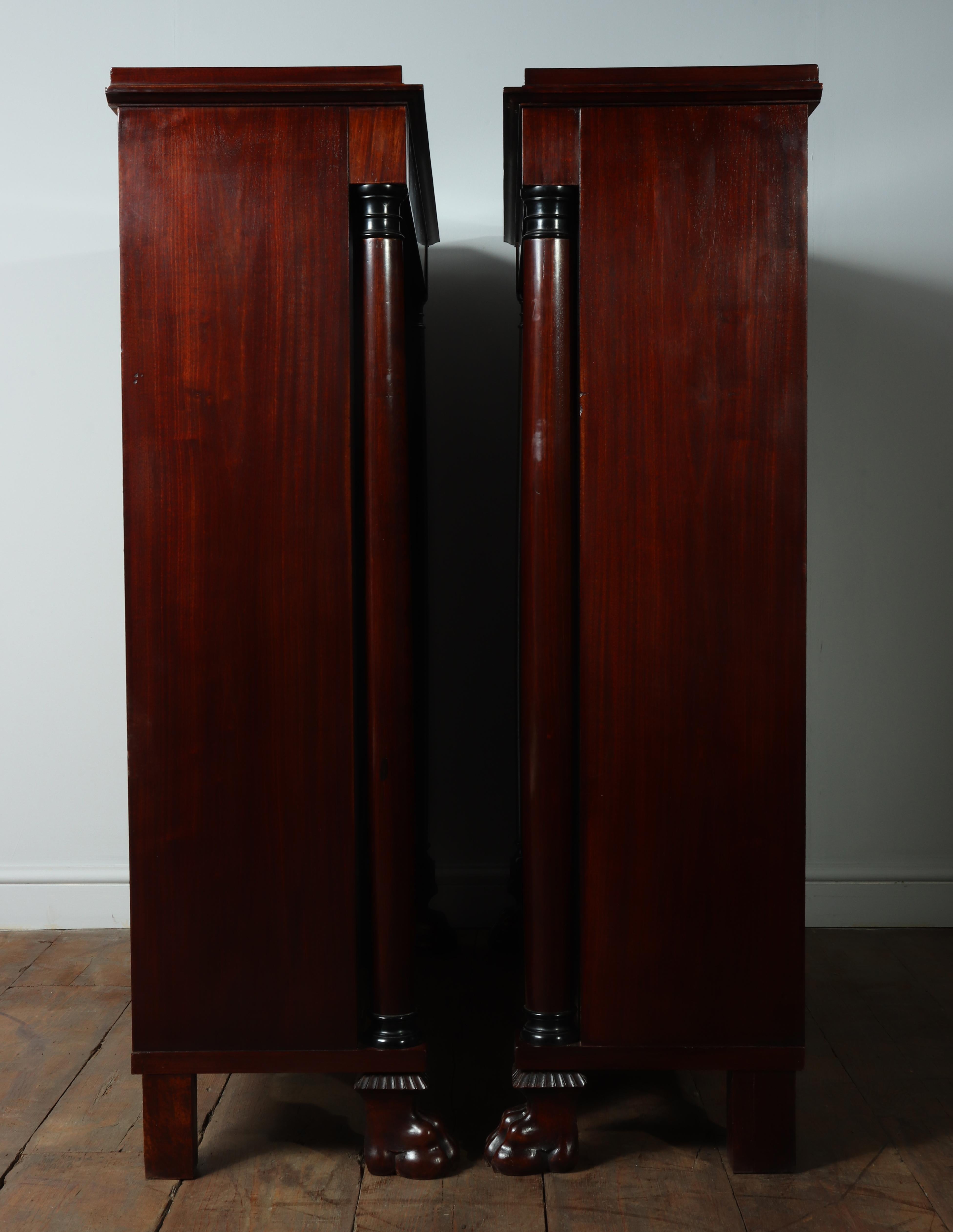 Pair of French Empire Mahogany Open Bookcases, circa 1880 For Sale 2