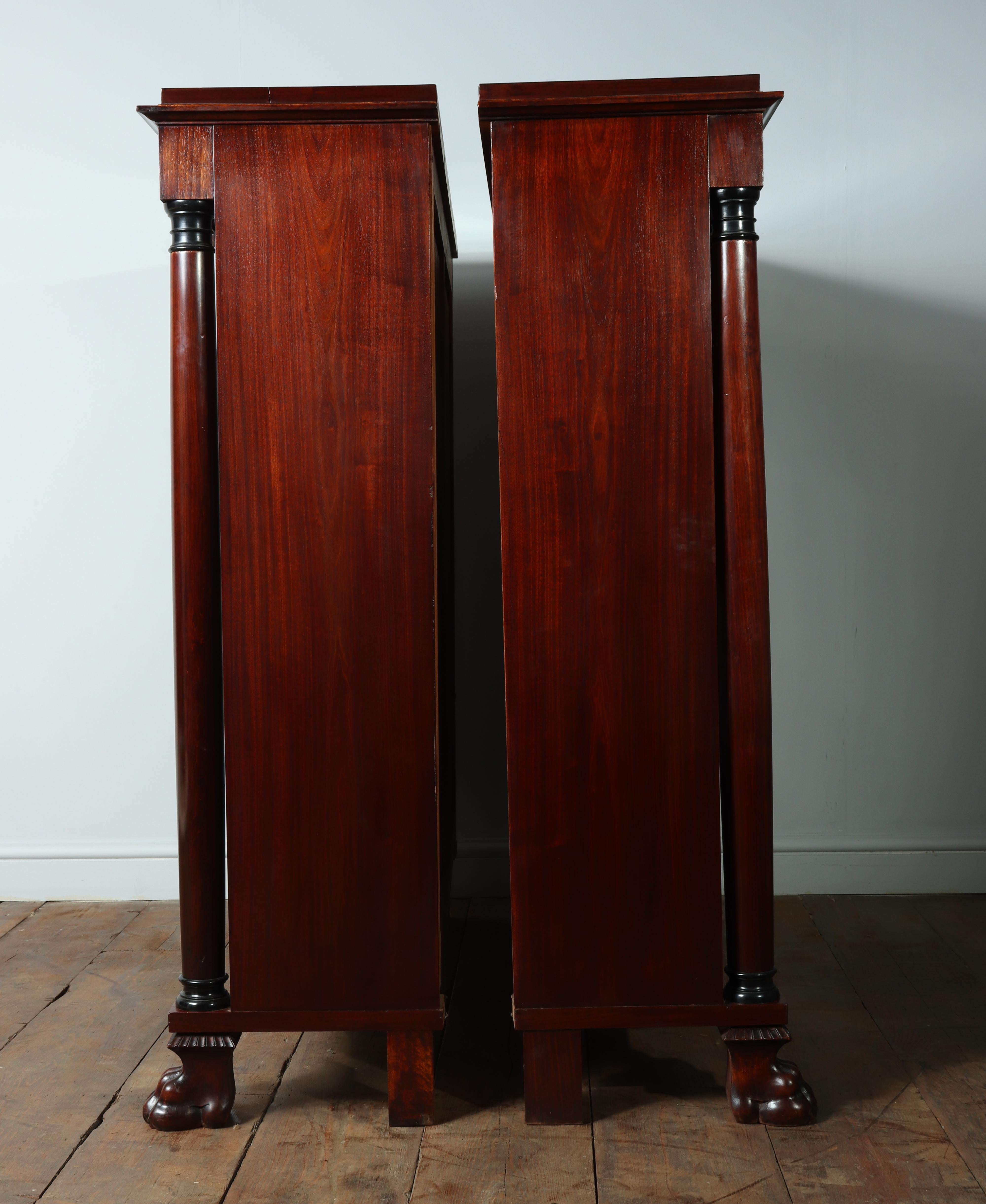 Pair of French Empire Mahogany Open Bookcases, circa 1880 For Sale 4