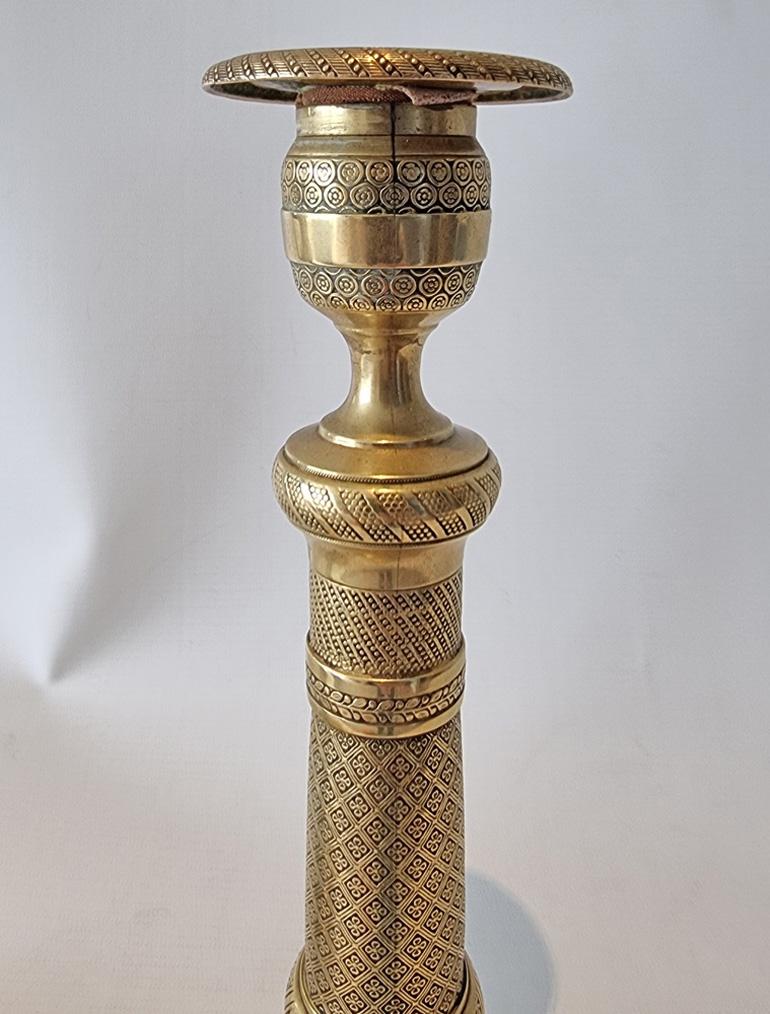 Pair of French Empire Ormolu Candlesticks For Sale 1