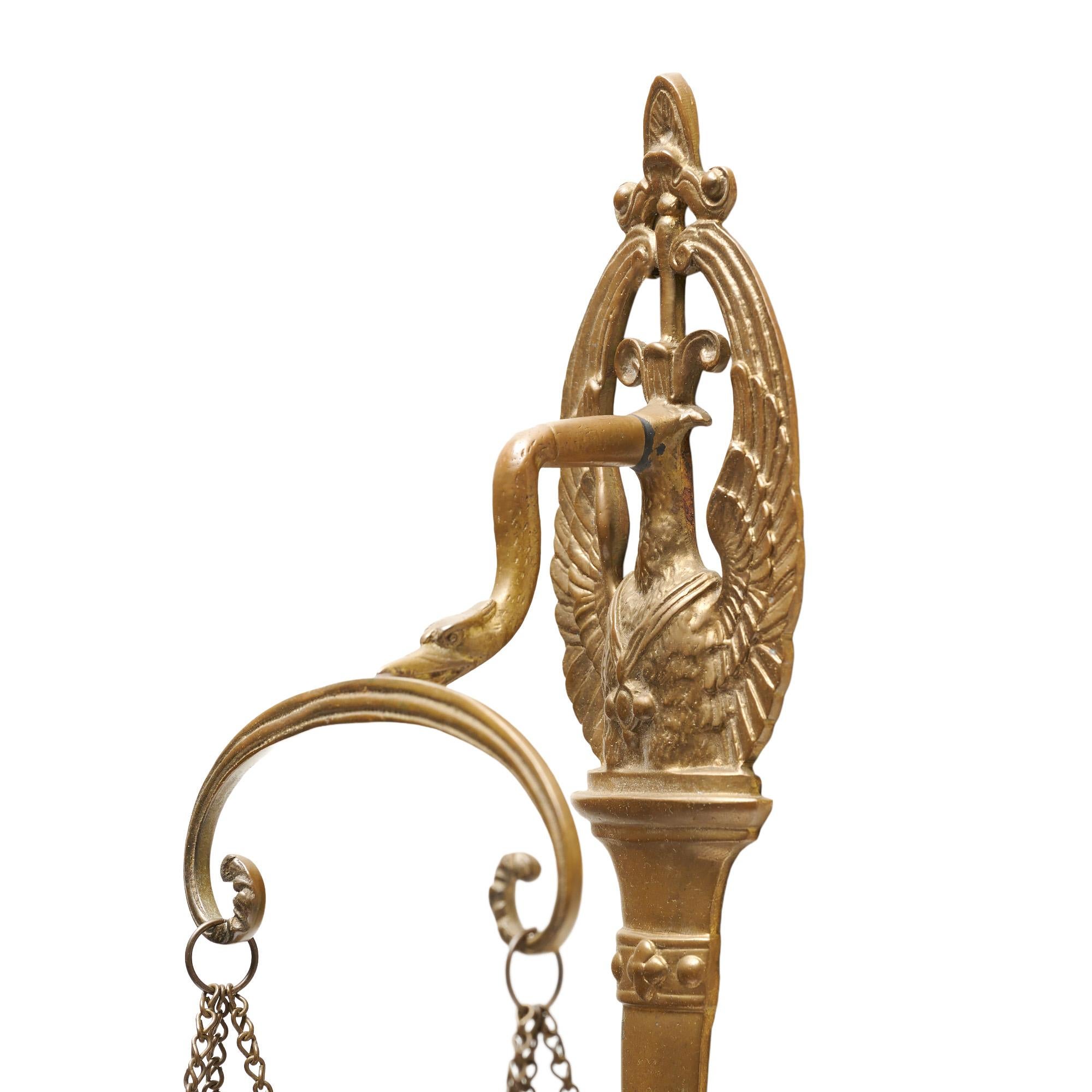 Pair of French Empire Period Brass Candle Sconces For Sale 1