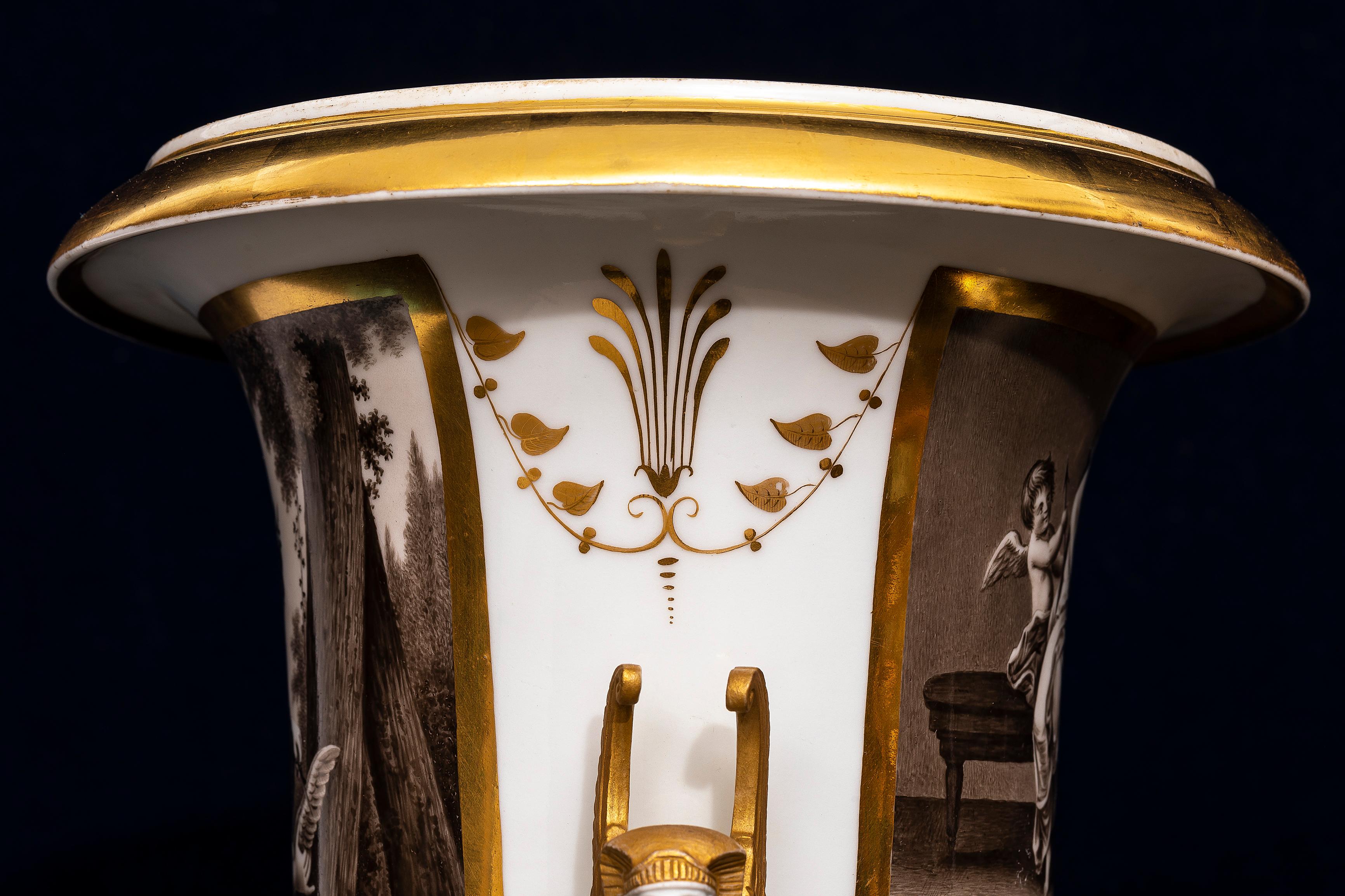 Paire de vases en porcelaine Locre de style néo-égyptien d'époque Empire français en vente 9