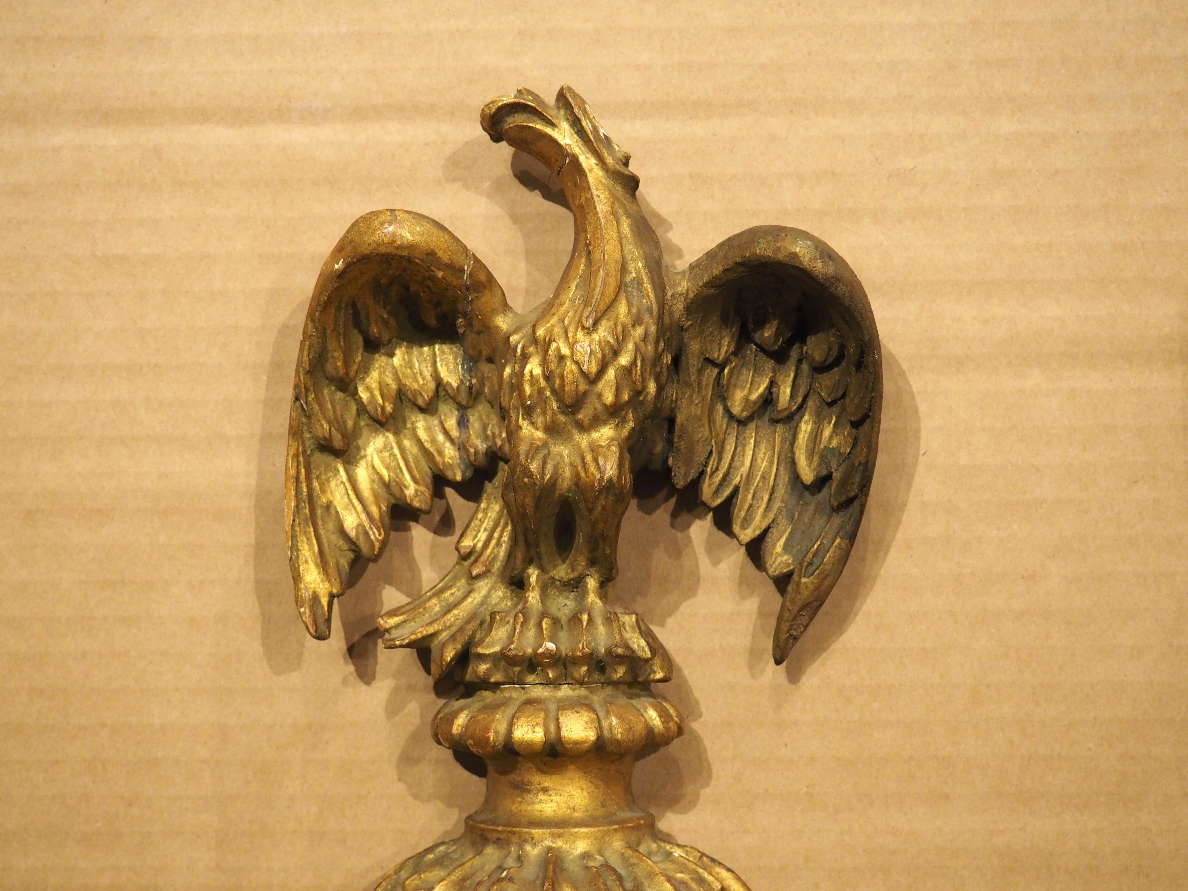 19th Century Pair of French Empire Period Giltwood Eagle Sconces, Circa 1815 For Sale