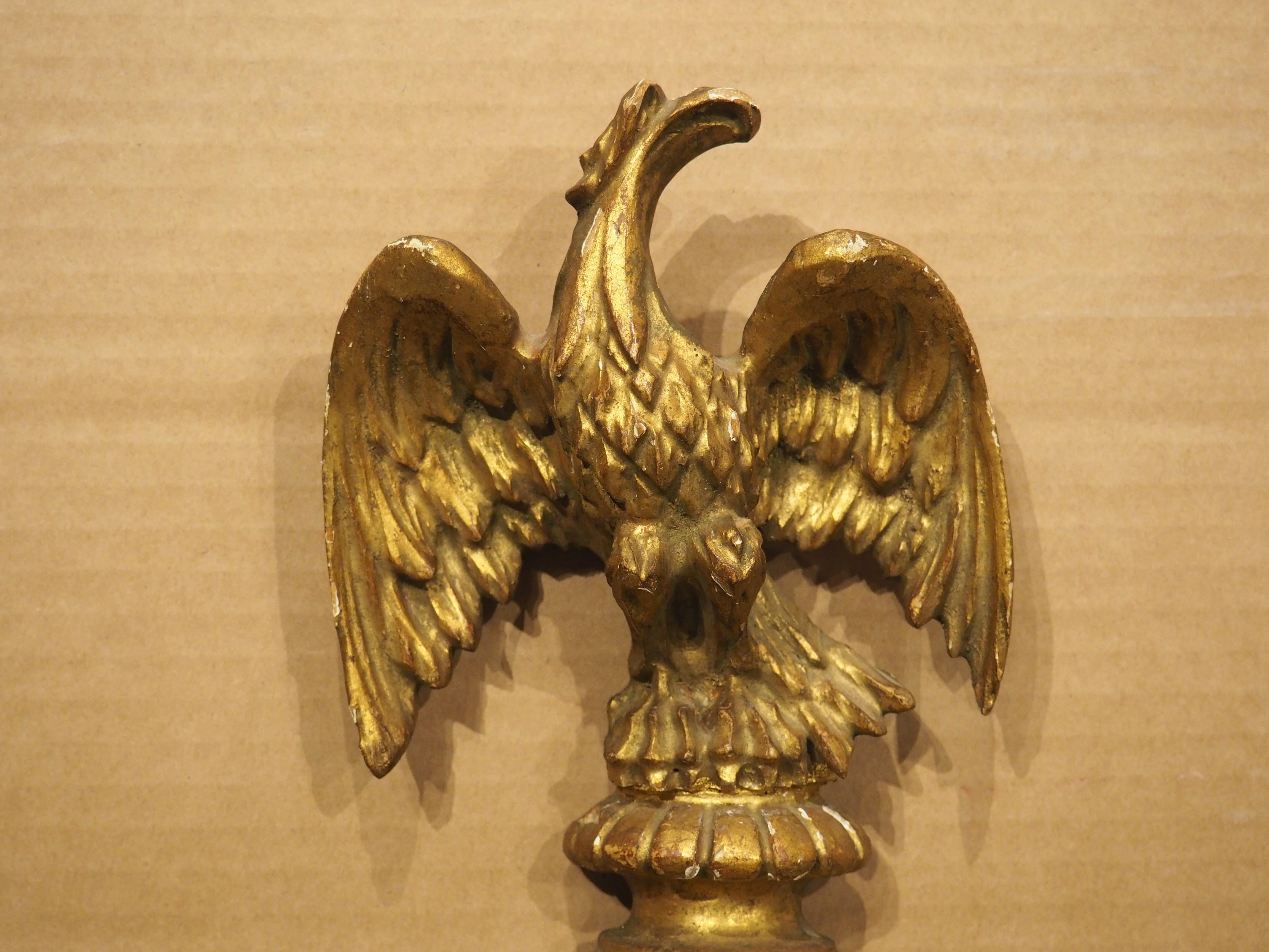 Wood Pair of French Empire Period Giltwood Eagle Sconces, Circa 1815 For Sale