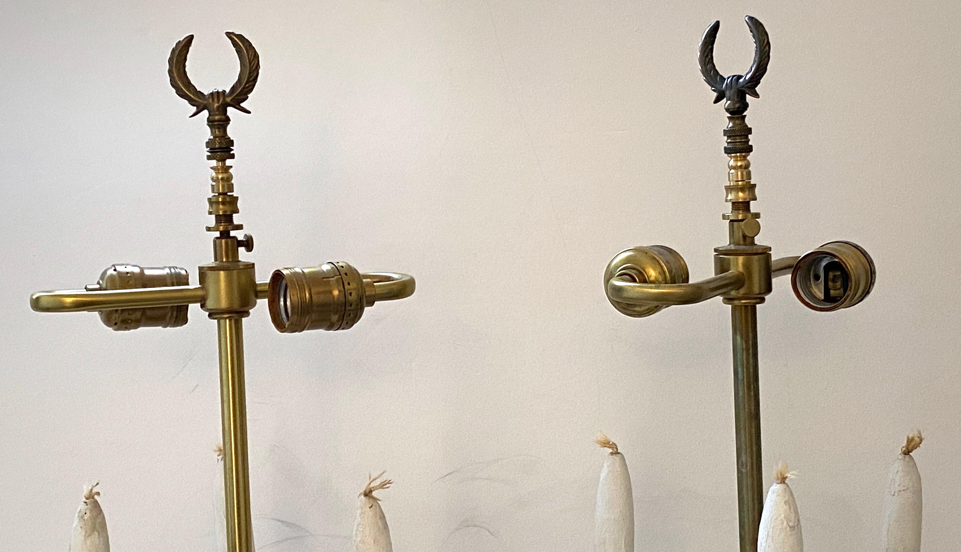 Paar franzsische Empire-Revival-Tischlampen mit Kandelabern im Angebot 4