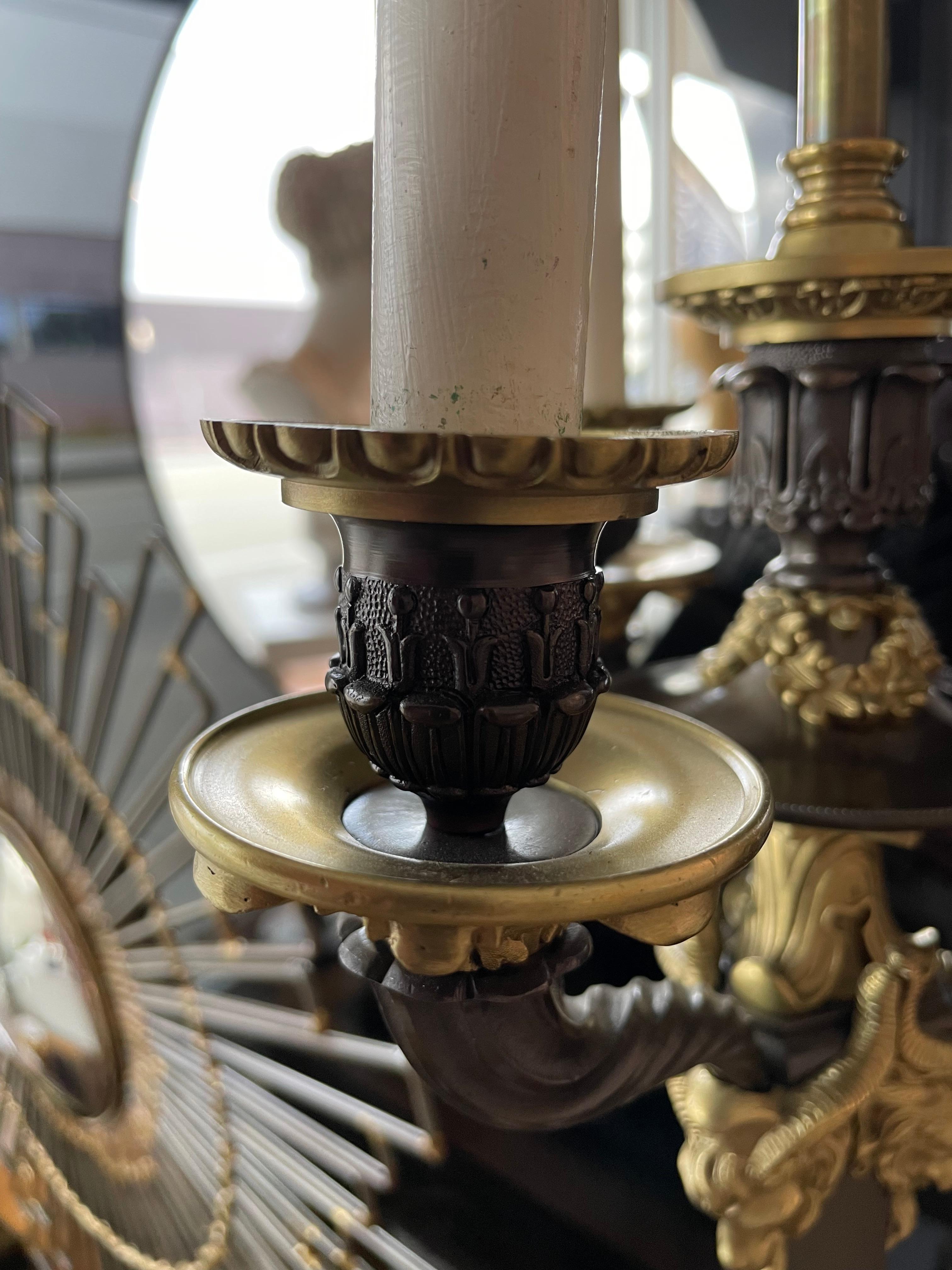 Paire de lampes de table  chandelle de style no-empire franais Bon état - En vente à West Palm Beach, FL