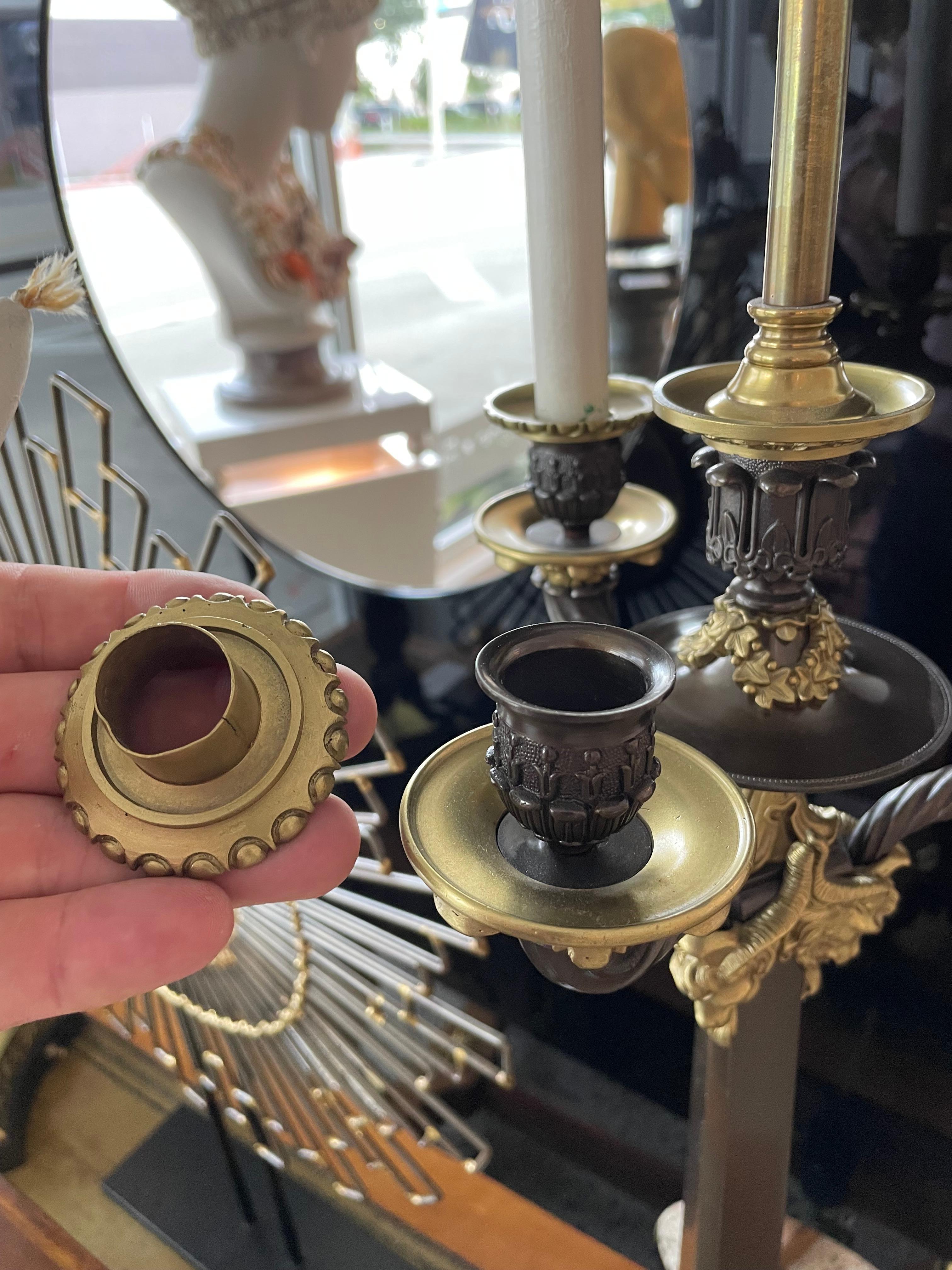 XIXe siècle Paire de lampes de table  chandelle de style no-empire franais en vente