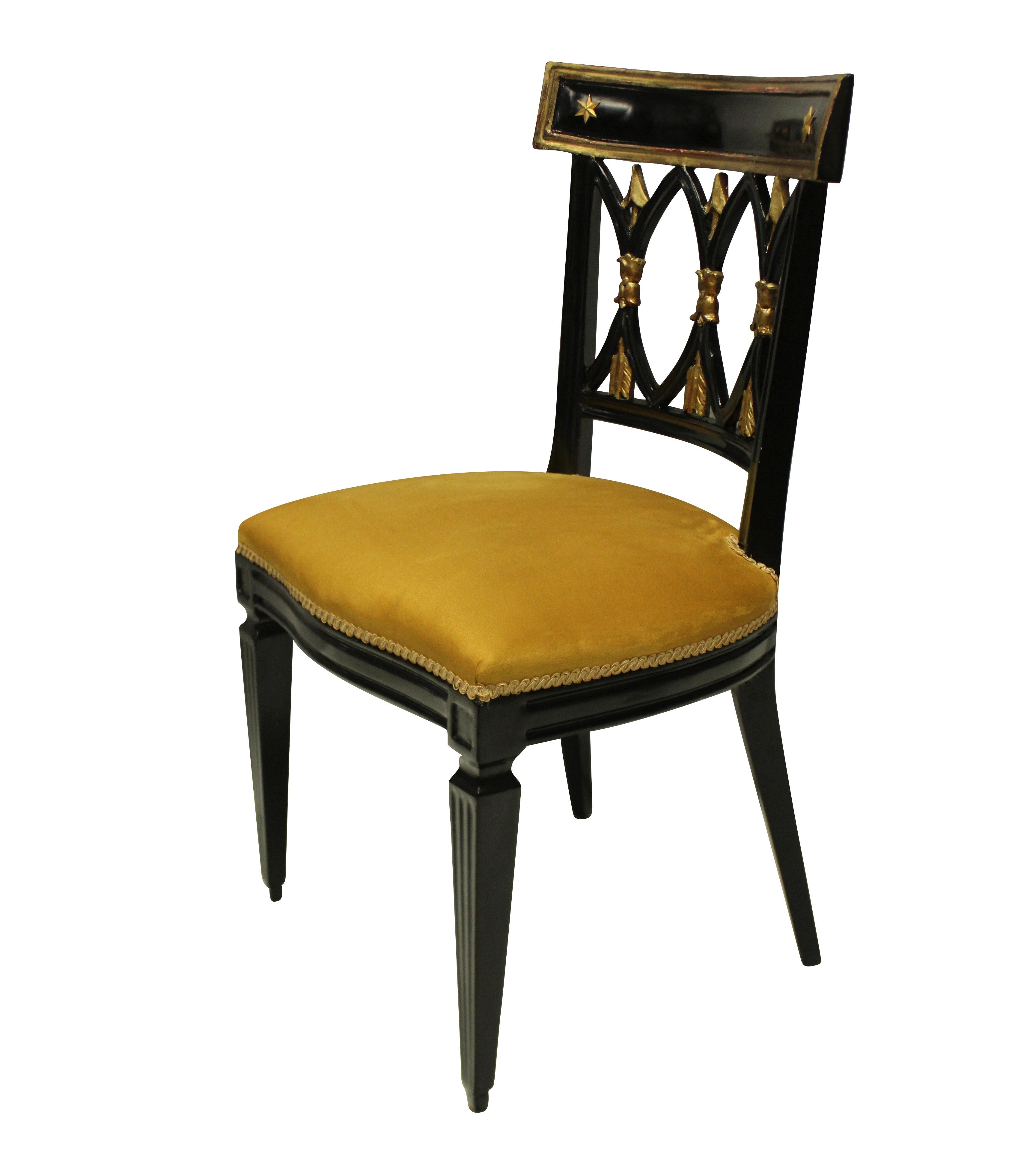 Mid-20th Century Pair of French Empire Revival Hall Chairs