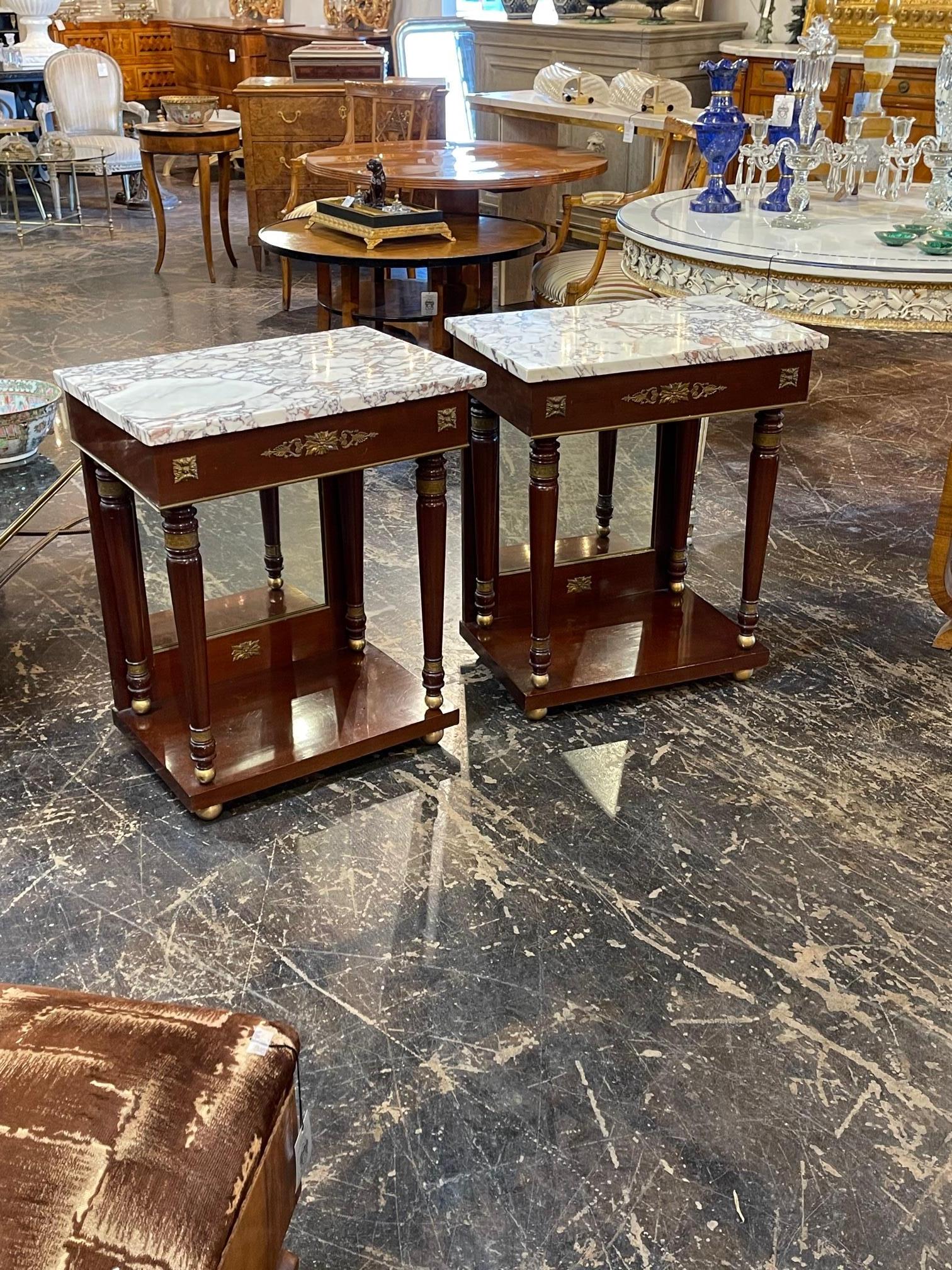 Pair of French Empire Side Tables  For Sale 7