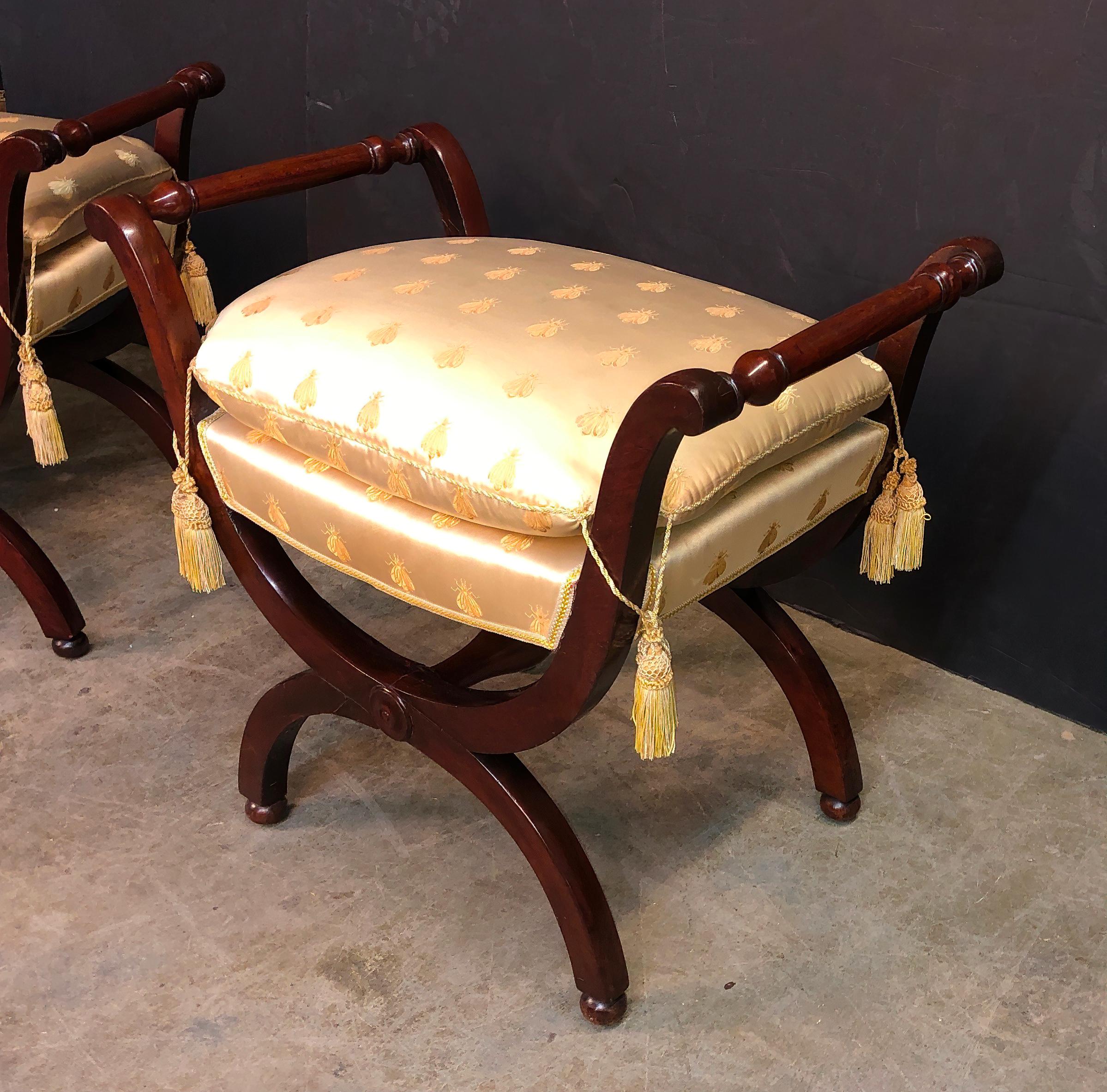 Early 19th Century Pair of French Empire Stools