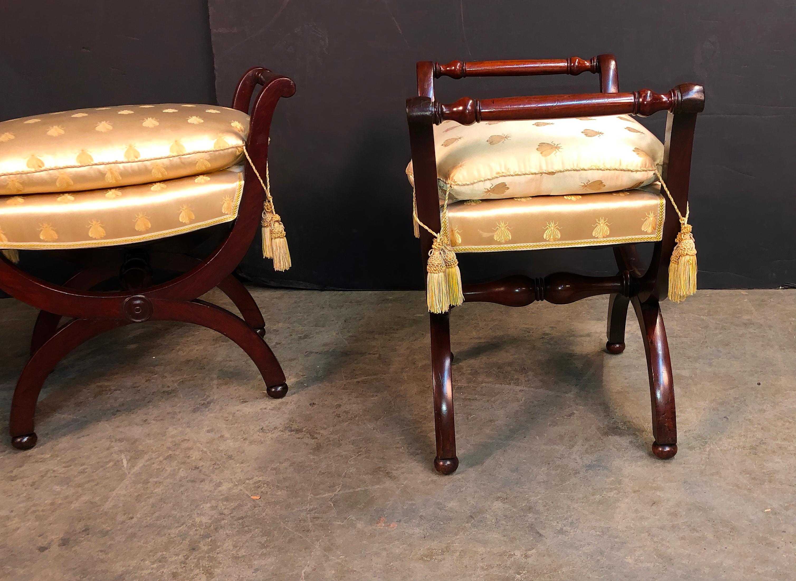 Pair of French Empire Stools 1