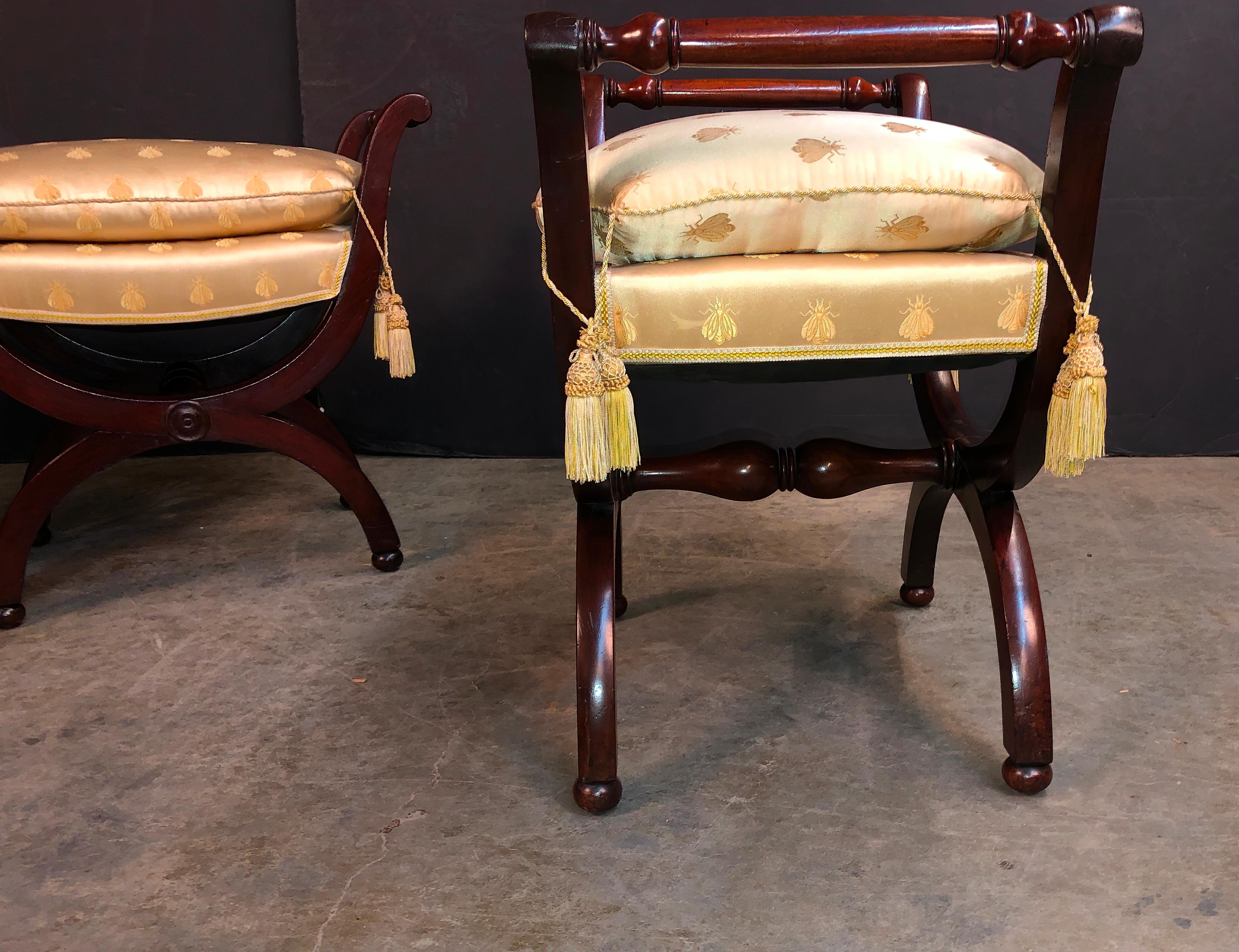Pair of French Empire Stools 2