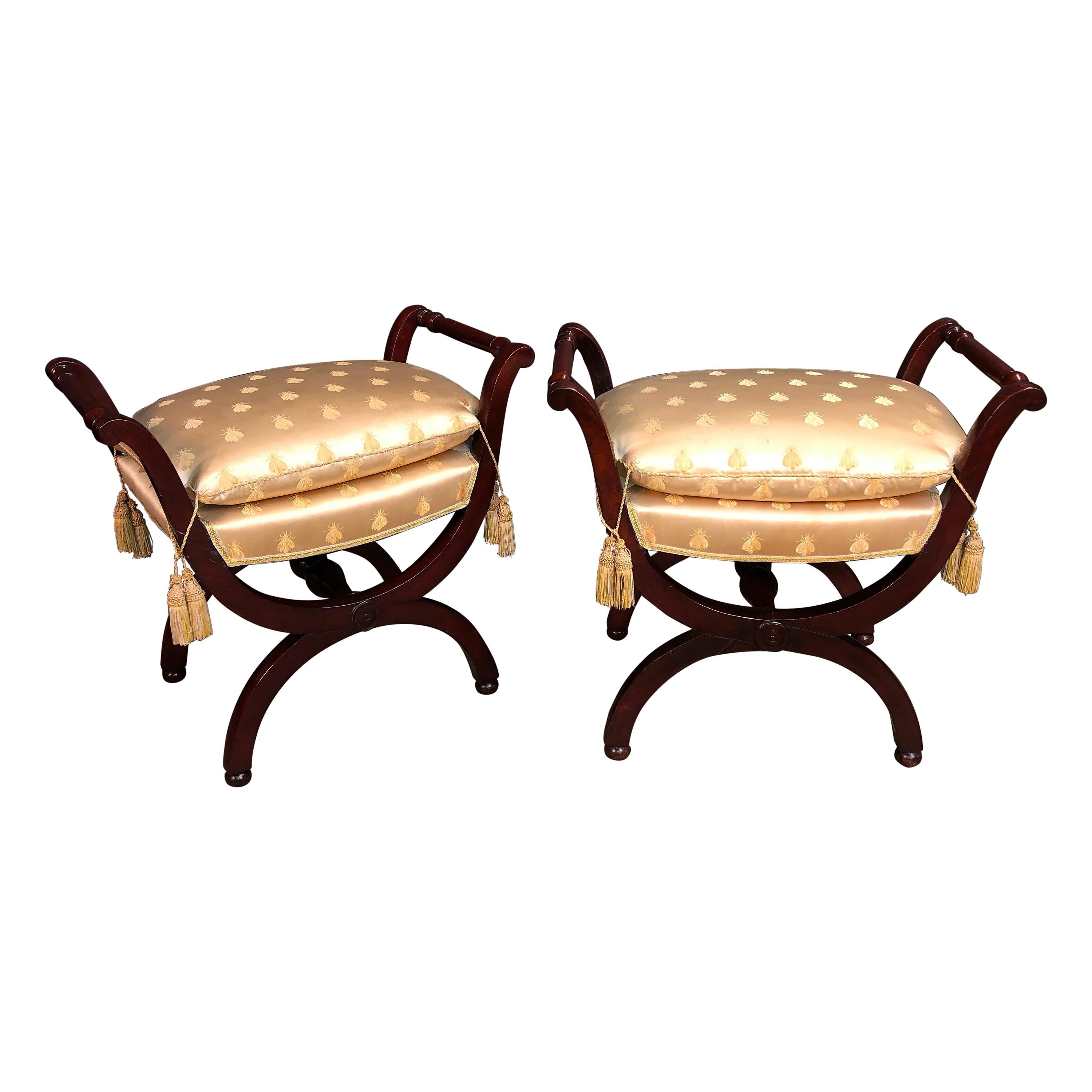 Pair of French Empire Stools