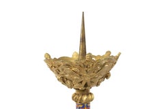 Pair of French Empire Style 19th Century Bronze Dore Altar Candlesticks