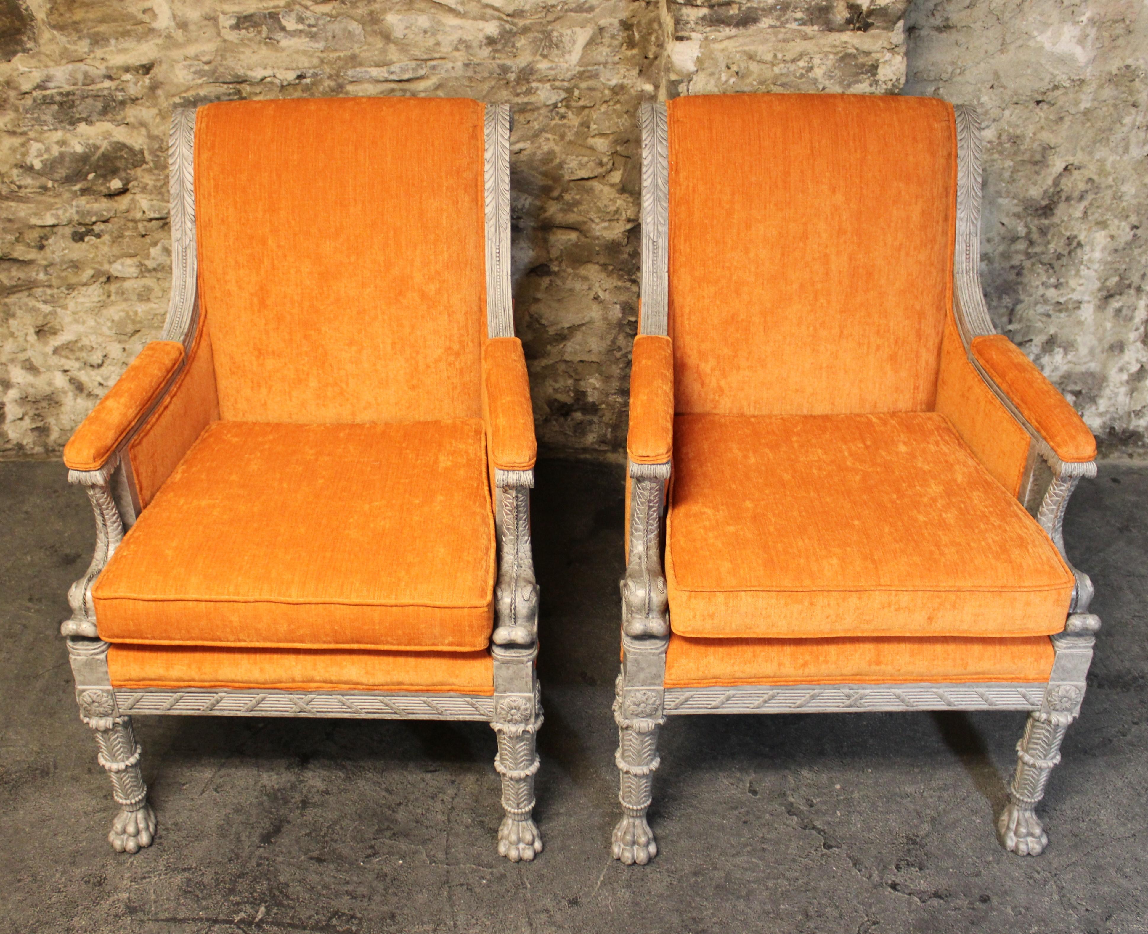 Pair of French Empire Style Armchairs 5