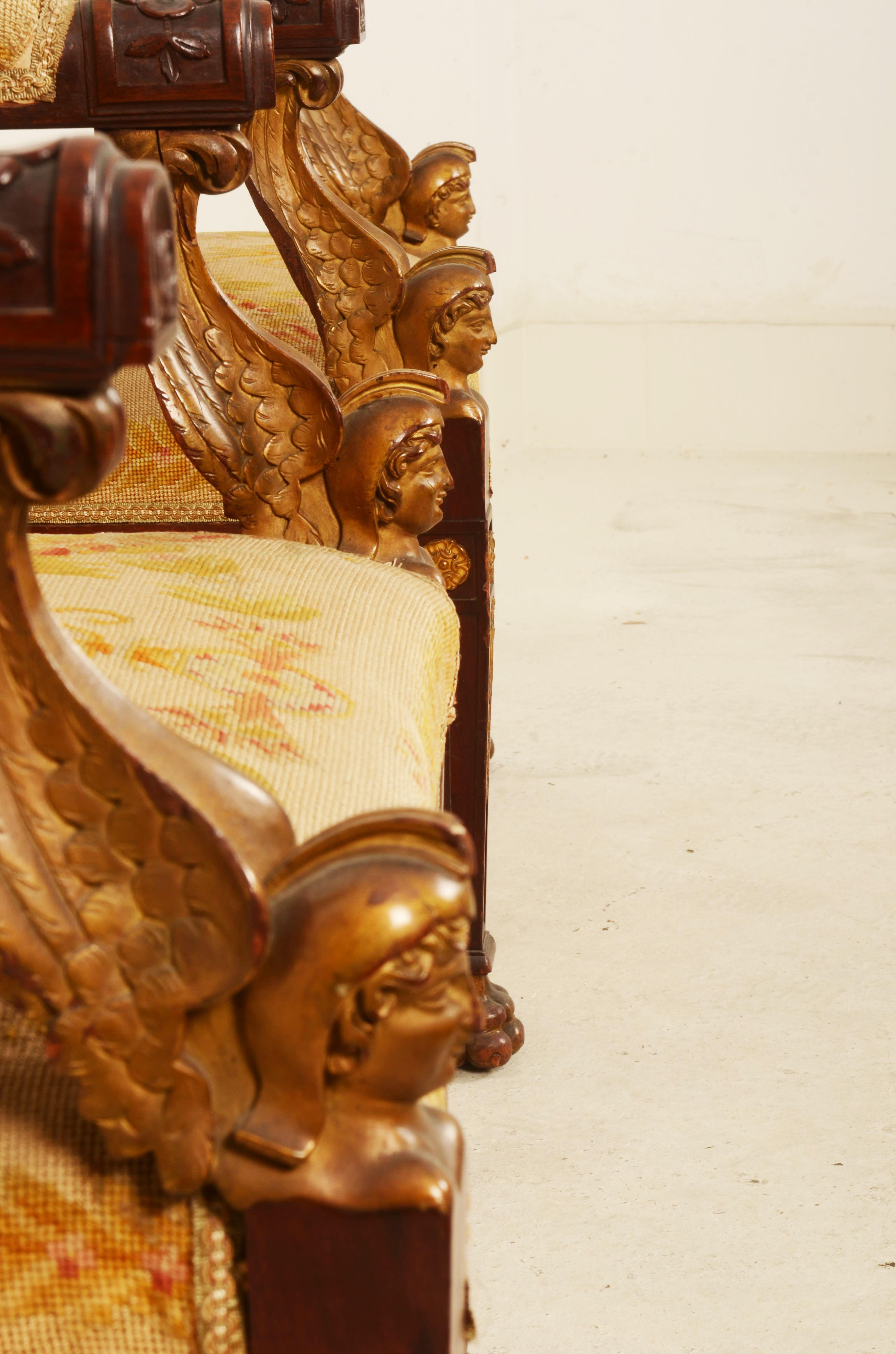 Pair of French Empire Style Armchairs For Sale 7