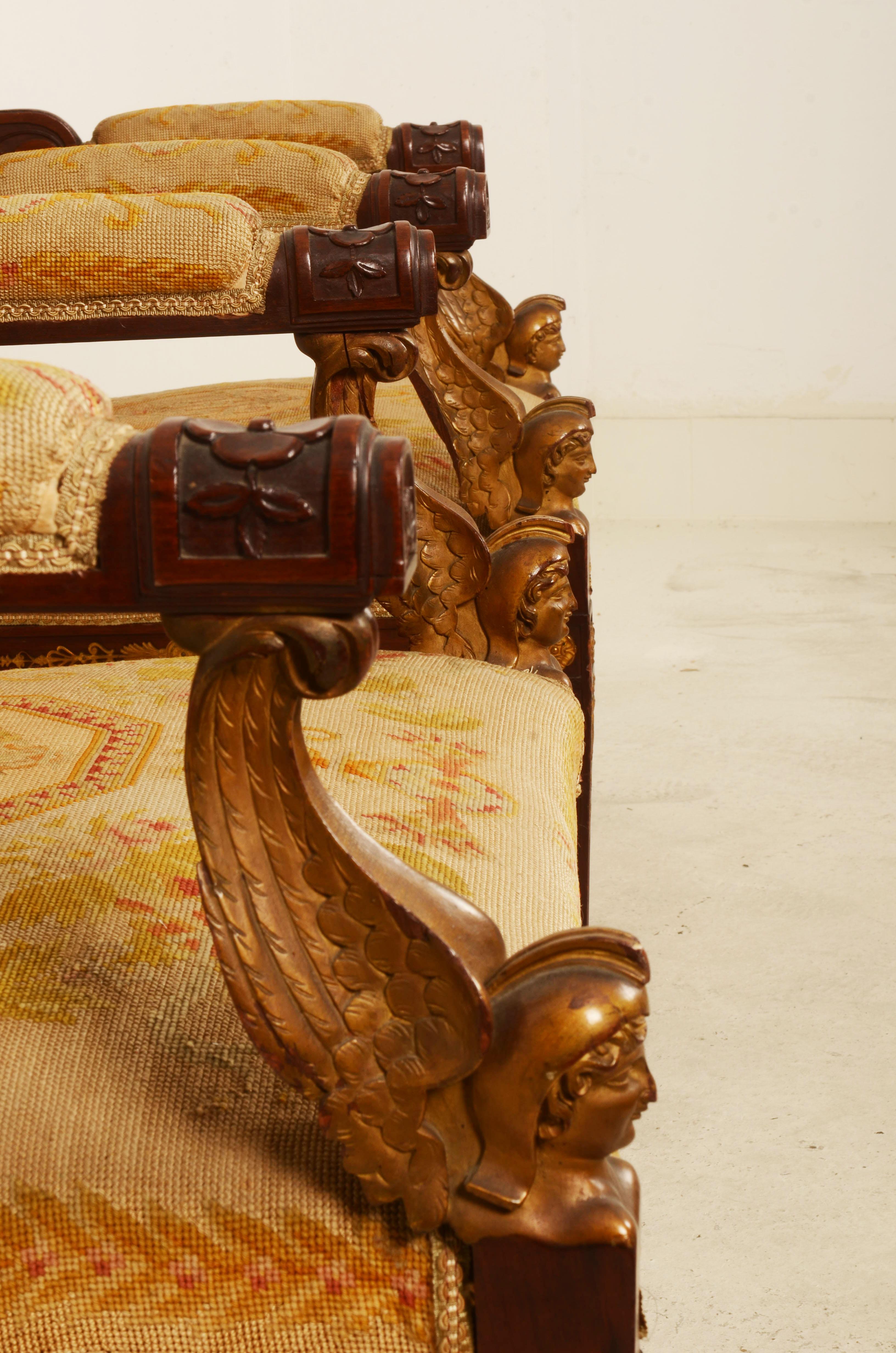 Pair of French Empire Style Armchairs For Sale 8