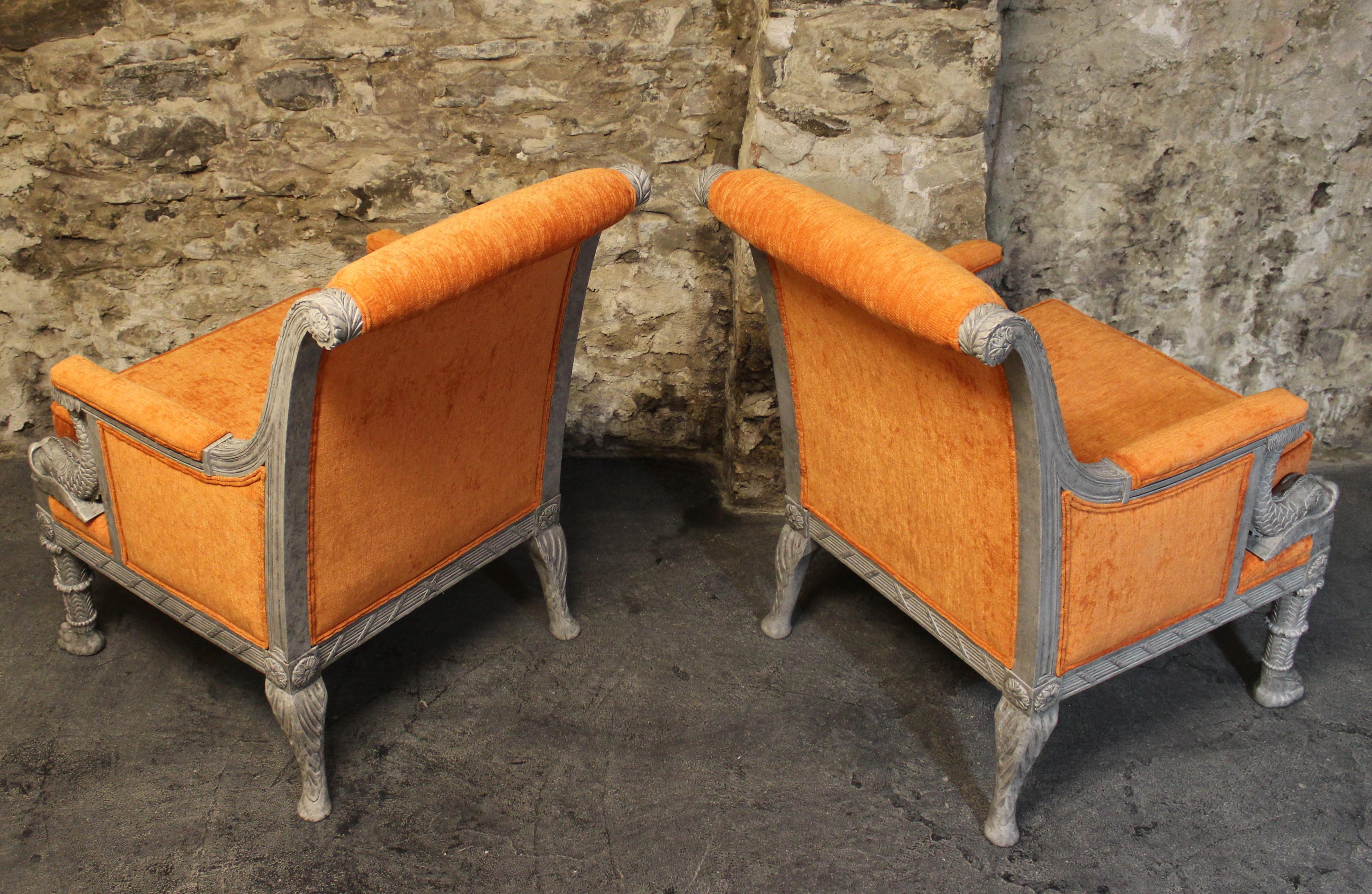 Pair of French Empire Style Armchairs 1