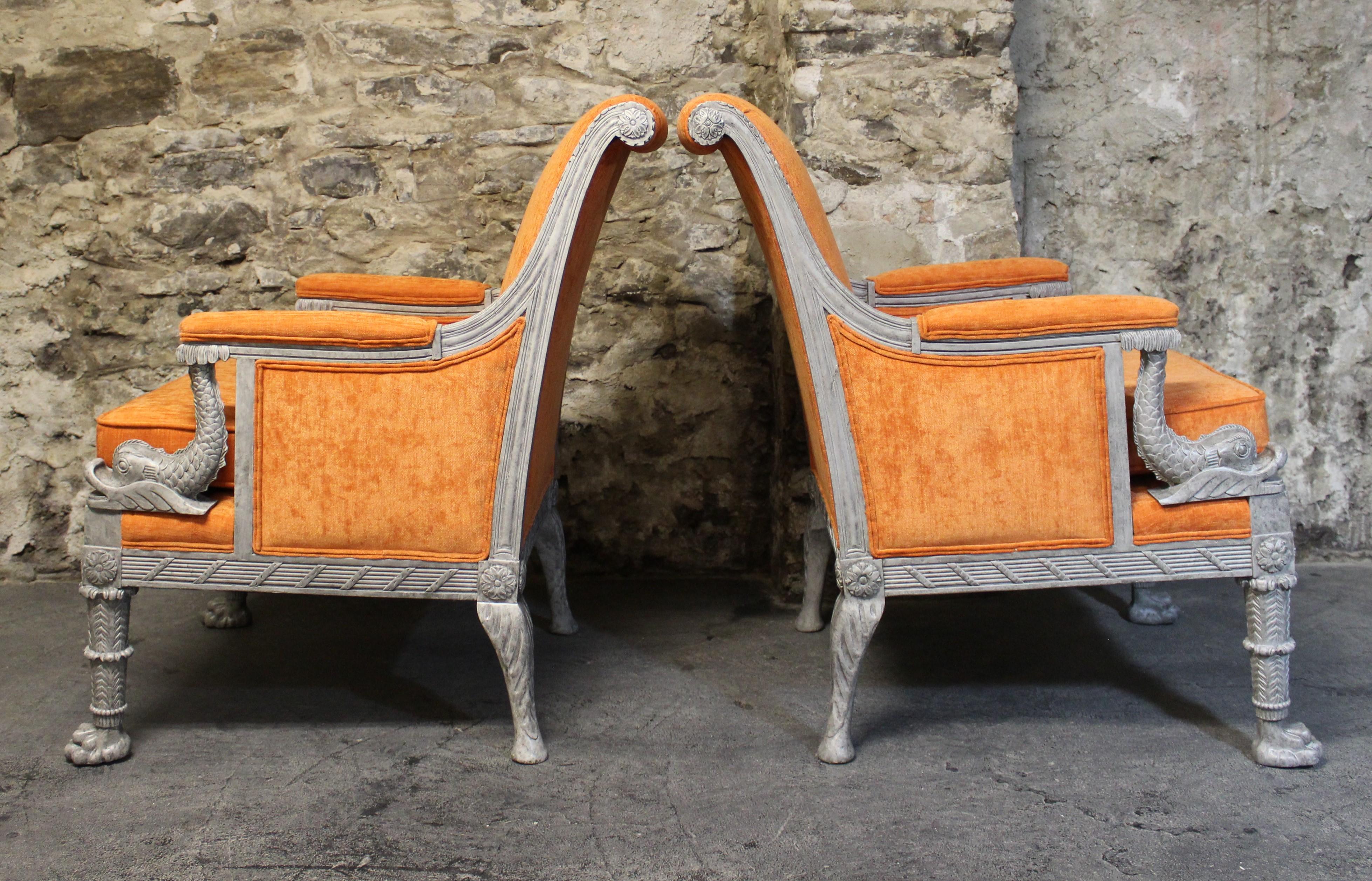Pair of French Empire Style Armchairs 3