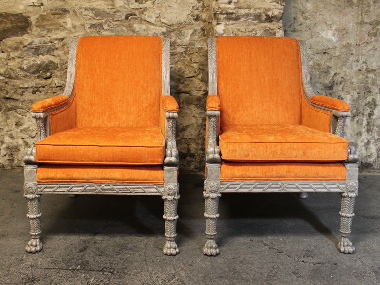 Pair of French Empire Style Armchairs For Sale 4