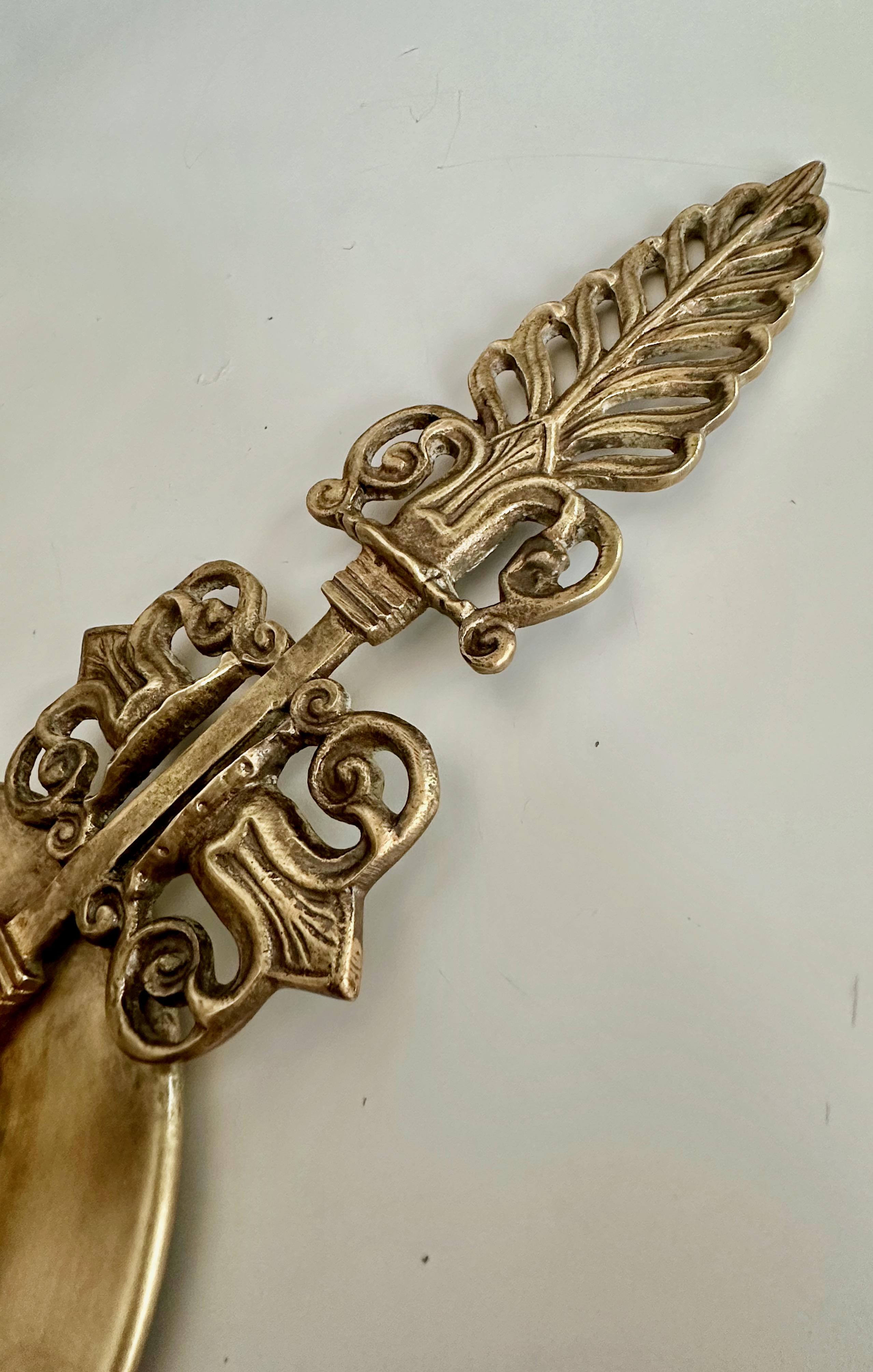 Pair of French Empire Style Arrow Swan Wall Sconces en vente 5