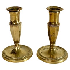 Pair of French Empire Style Bronze Candlestick Holders